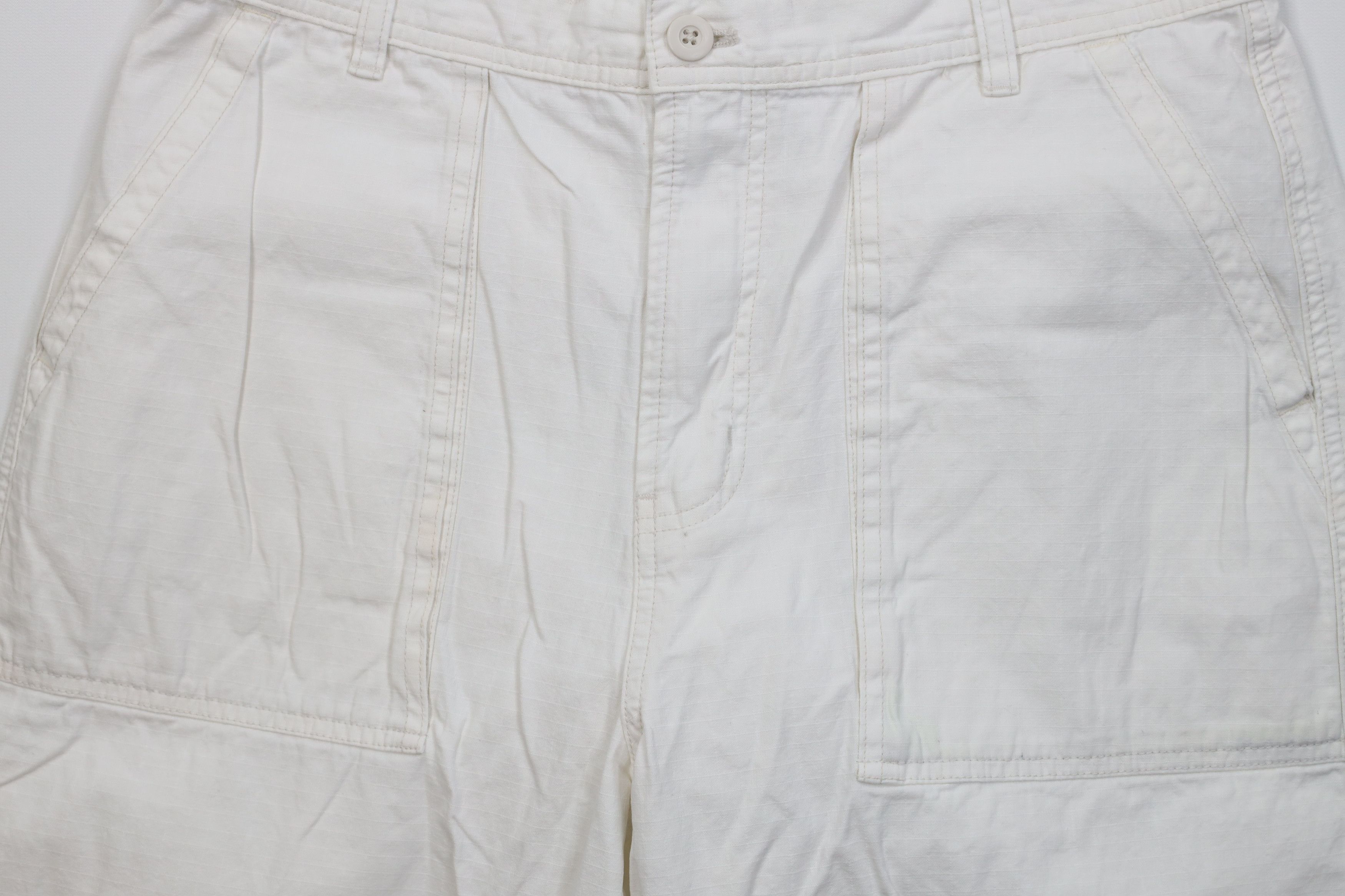 Vintage Vintage 90s Y2K Streetwear Utility Shorts White Cotton Size US 34 / EU 50 - 3 Thumbnail