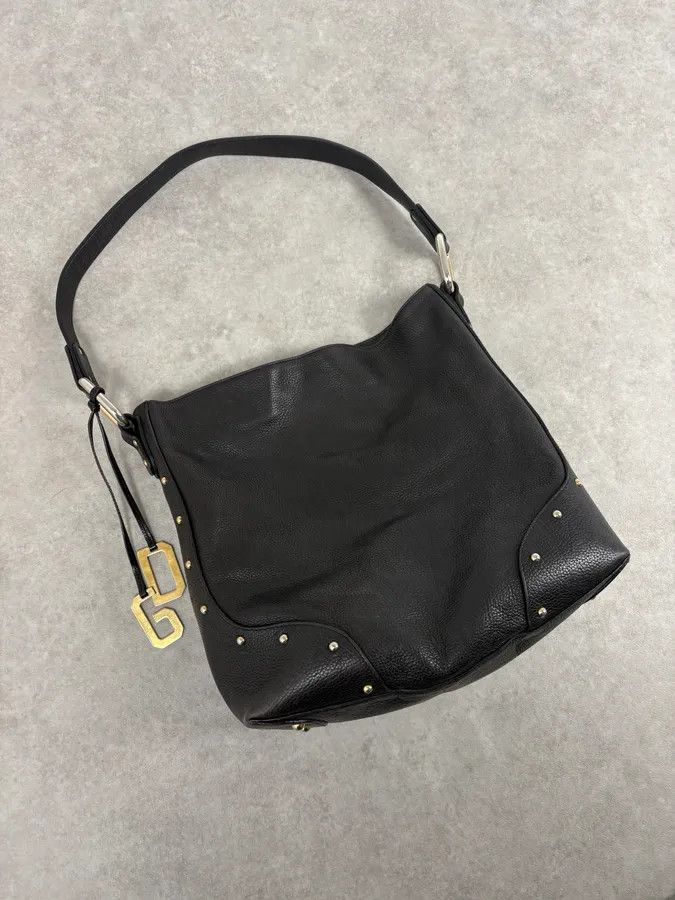 Dolce & Gabbana 2000s Dolce & Gabbana Black Studded Leather Shoulder Bag Size ONE SIZE - 4 Thumbnail