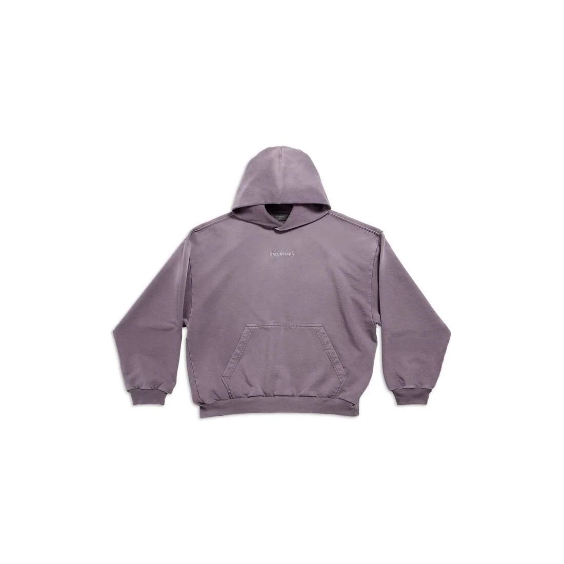 Balenciaga o1bcso1str0426 Back Hoodie Medium Fit in Faded Purple Size US S / EU 44-46 / 1 - 1 Thumbnail