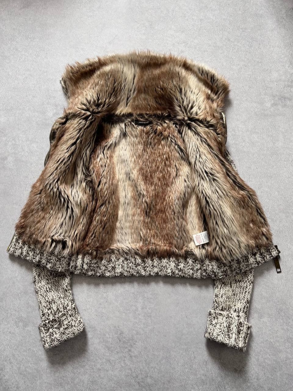 Japanese Brand Crazy Y2K Faux Fur Opium Mohair Knit Jacket Size M / US 6-8 / IT 42-44 - 9 Thumbnail