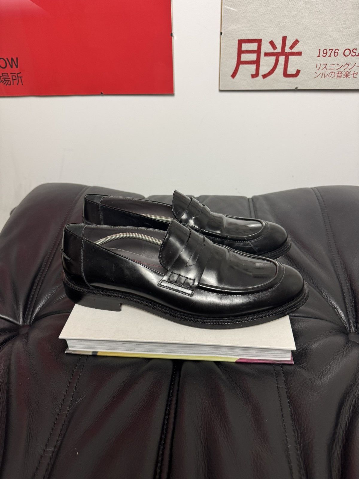 Pollini Black High Quality Leather Loafers Vintage Y2k Italy Hype Size US 9.5 / EU 42-43 - 1 Thumbnail