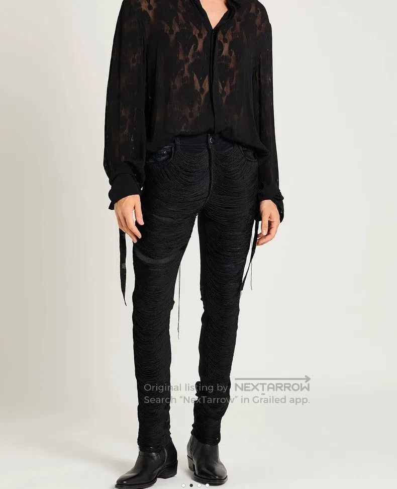 Amiri Size 38 Men's fringed jeans