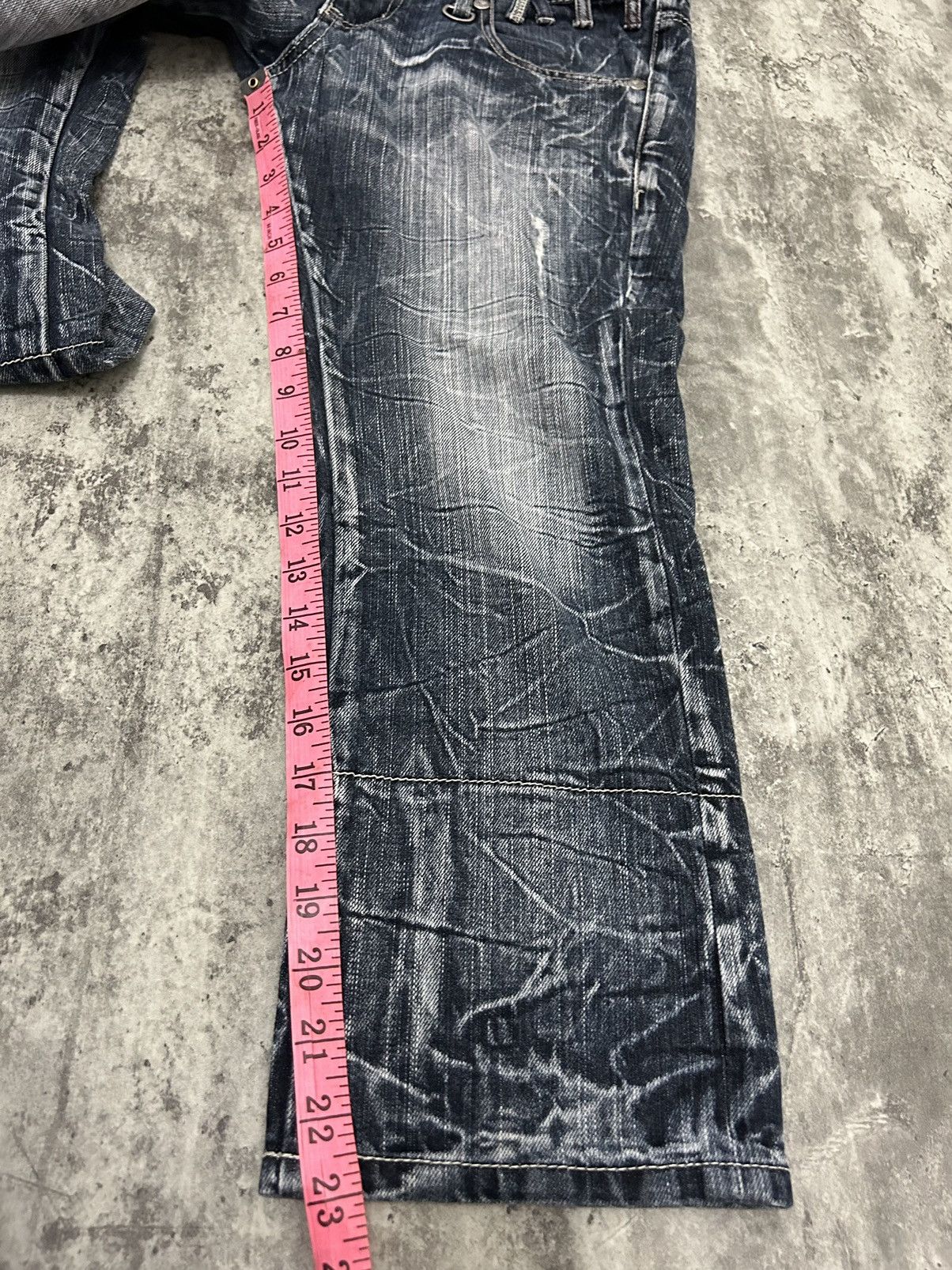 If Six Was Nine Blow By Blue Double Distressed Cropped Jeans Size US 31 - 20 Thumbnail