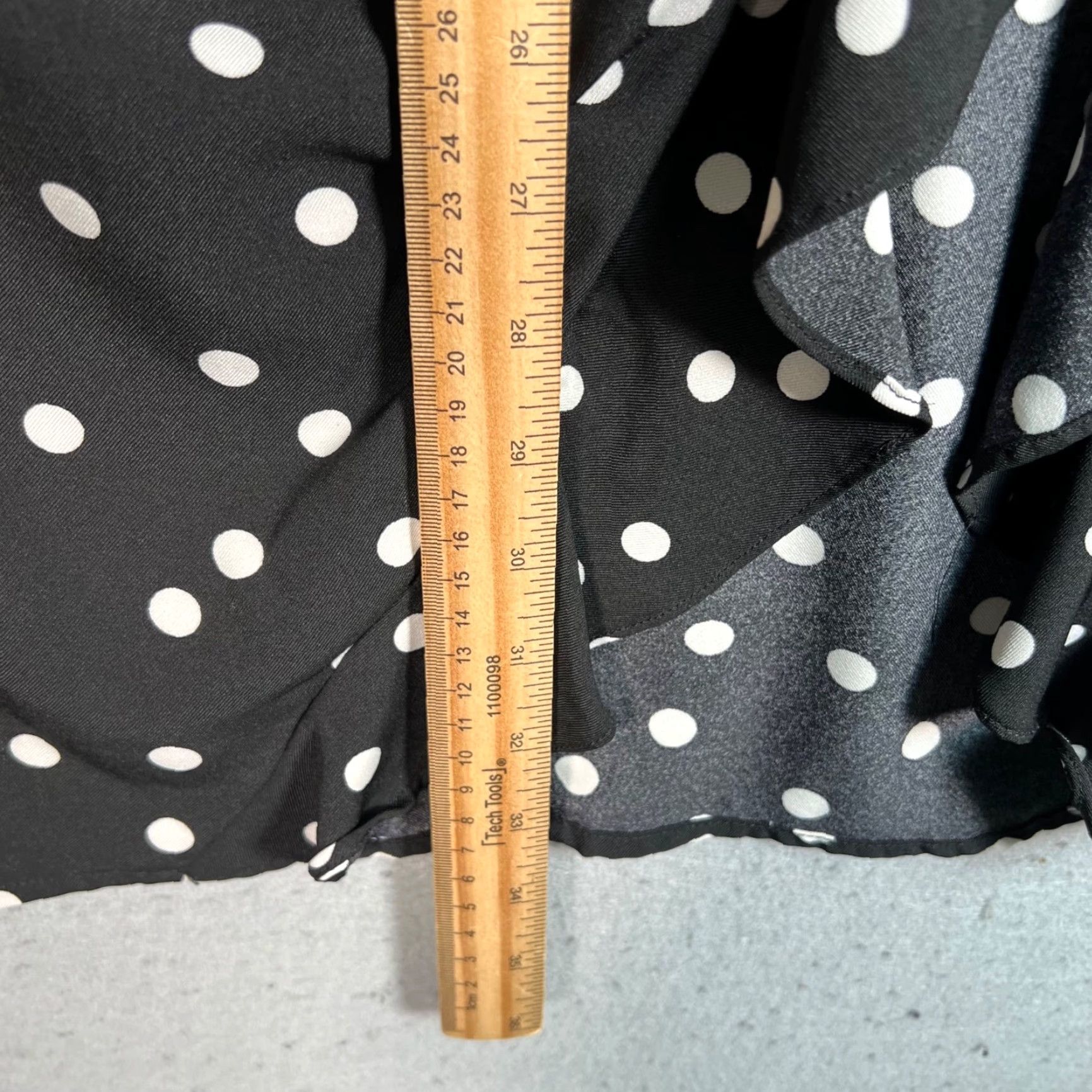 Nasty Gal Nasty Gal Womens Skirt Polka Dot Midi Ruched Black White 0 Polyester Size 25" / US 0 / IT 36 - 6 Thumbnail