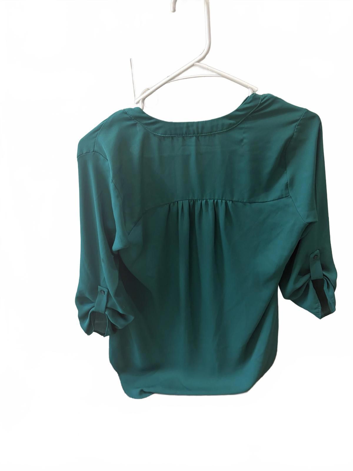 Decree Decree Women's Forrest Green V-Neck Blouse XS Size XS / US 0-2 / IT 36-38 - 5 Thumbnail