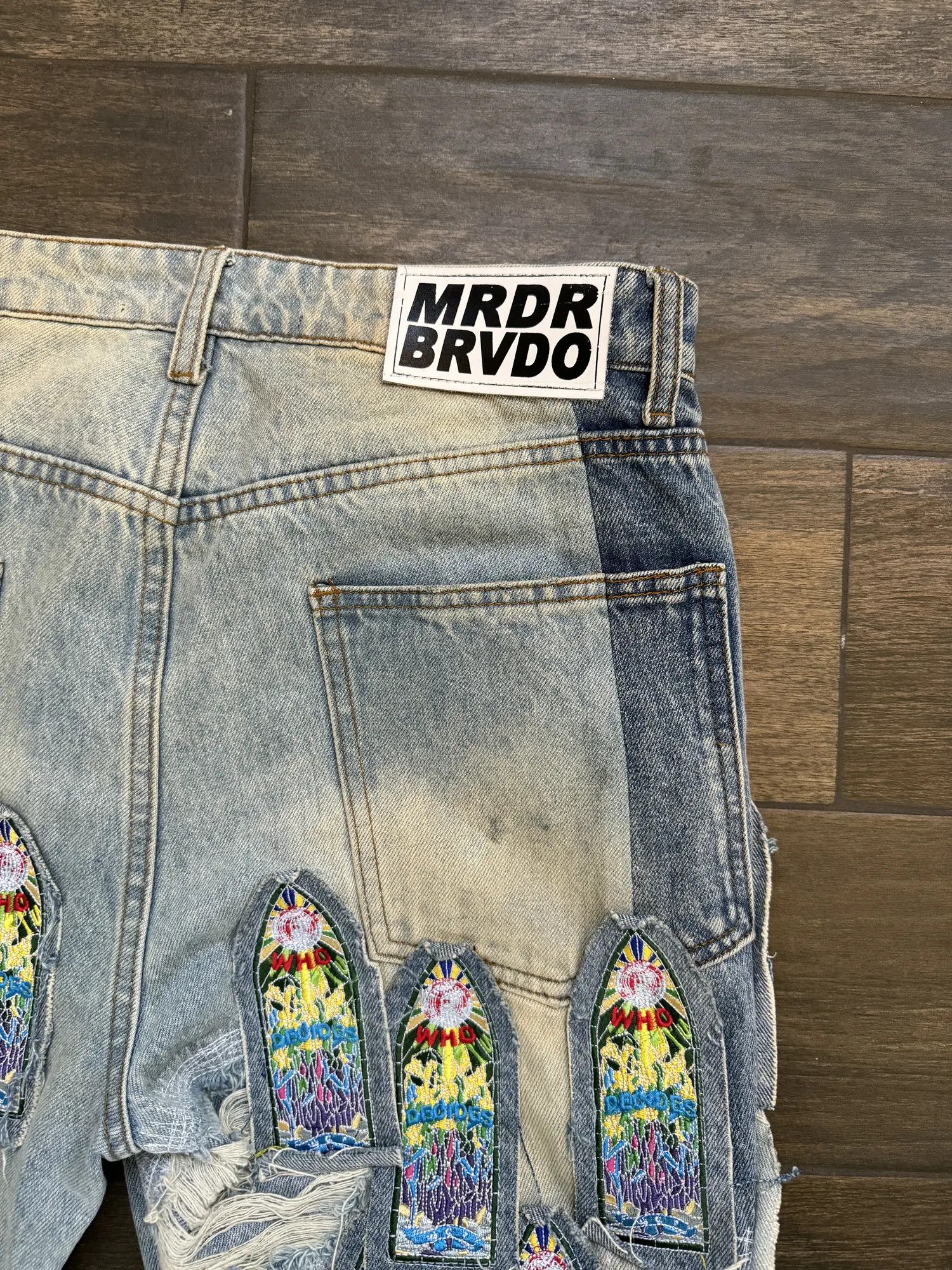 Who Decides War Coliseum Fusion Stained Glass Cathedral Distressed Denim Size US 34 / EU 50 - 10 Thumbnail