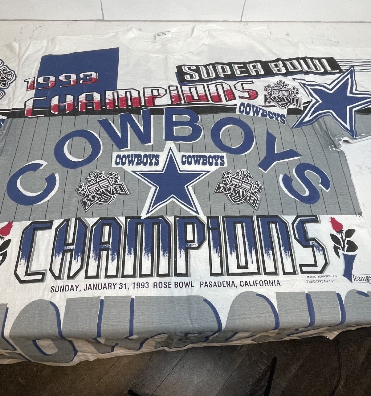Other Vtg 93 Dallas Cowboys Super Bowl AOP T Shirt Single Stitch Size US XXL / EU 58 / 5 - 10 Thumbnail
