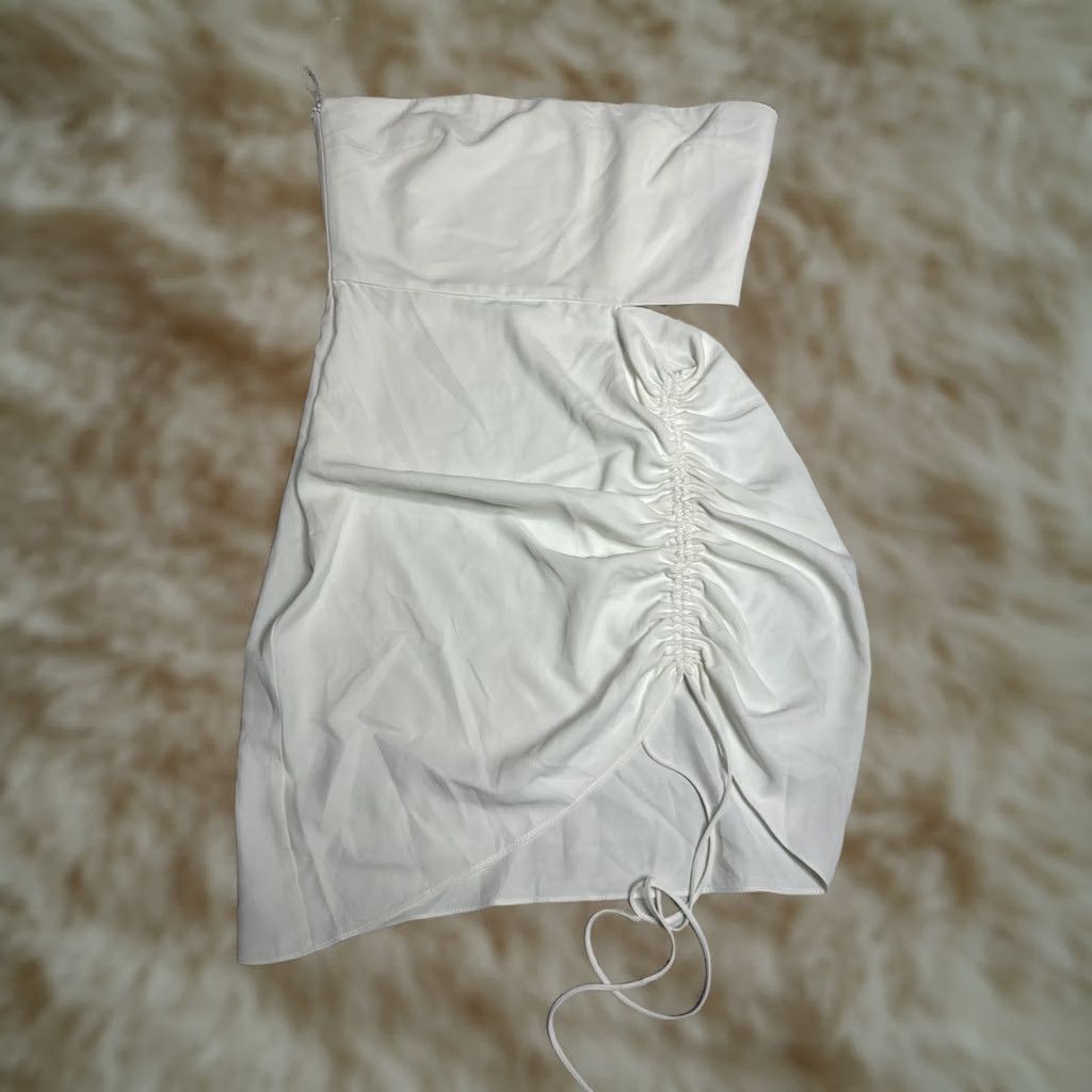 Amanda Uprichard Amanda Uprichard New York White Strapless Dress Mini Gathered Party Cocktail S Dress Short Sleeveless XS? Size S / US 4 / IT 40 - 1 Thumbnail