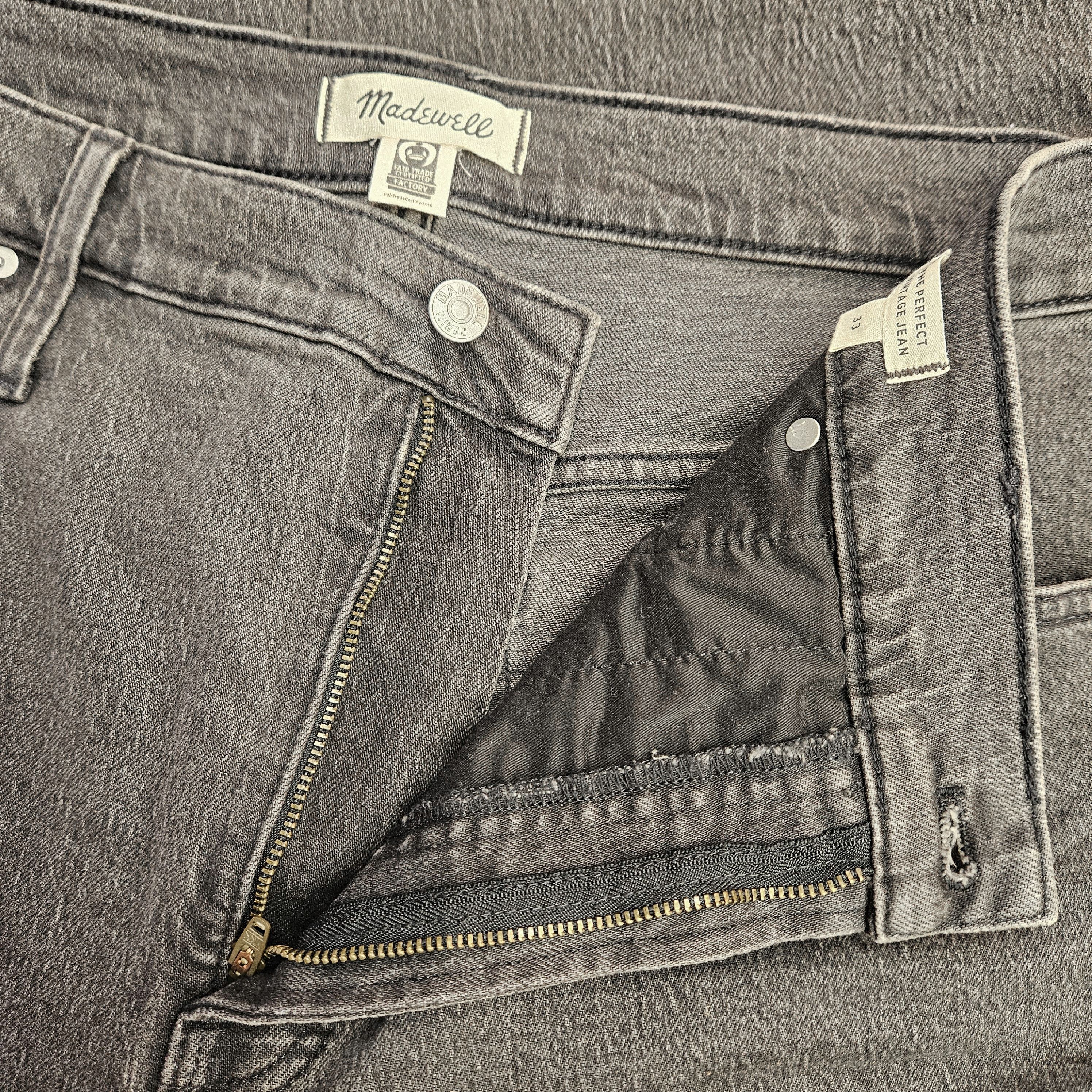 Madewell Madewell Size 33 Jeans Perfect Vintage Black Grey Wash High Size 42" / US 20 - 6 Thumbnail