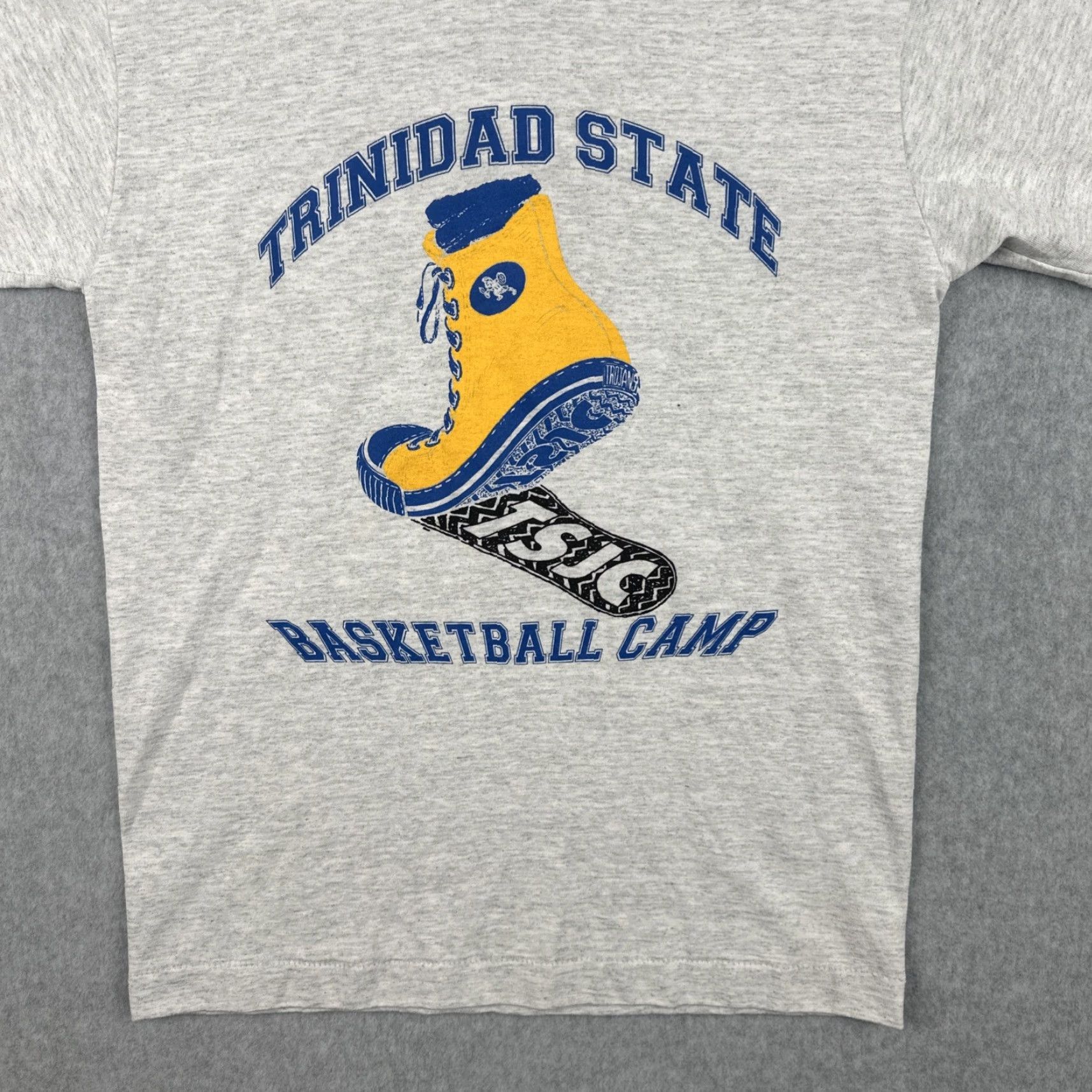 Vintage VINTAGE Screen Stars Best Shirt Gray S Trinidad State Basketball Camp Stars Stitch Graphic Print Crew Neck Short Sleeve Mens Size US S / EU 44-46 / 1 - 4 Thumbnail