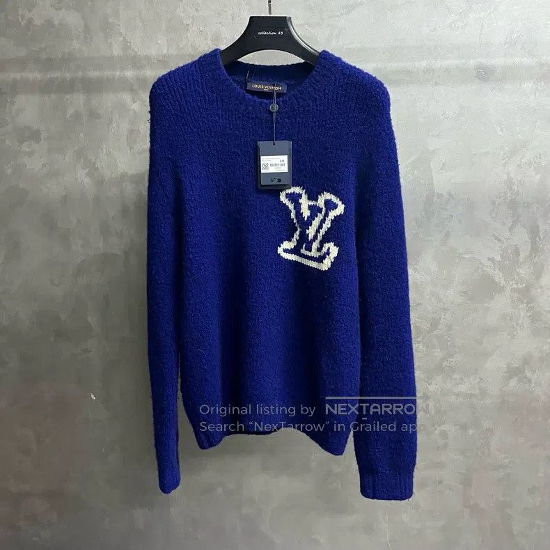 Louis Vuitton Louis Vuitton Blue classic intarsia cardigan sweater Size US L / EU 52-54 / 3 - 1 Thumbnail