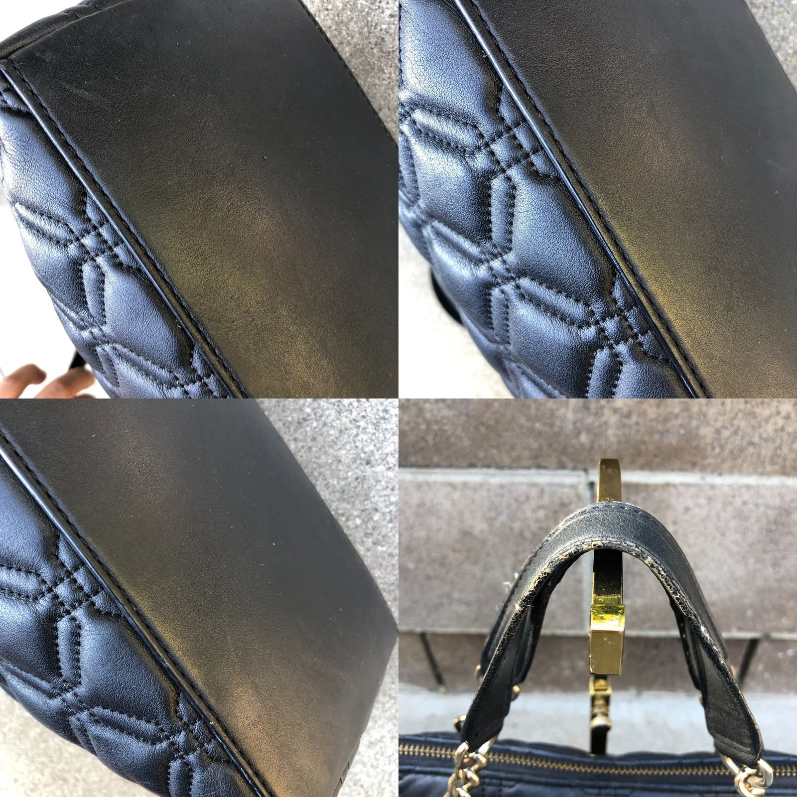 Vintage KATE SPADE Rachelle Astor Quilted Court Purse Women's Shoulder Bag Leather Bag Black Satchel/Top Handle Bag Size ONE SIZE - 8 Thumbnail