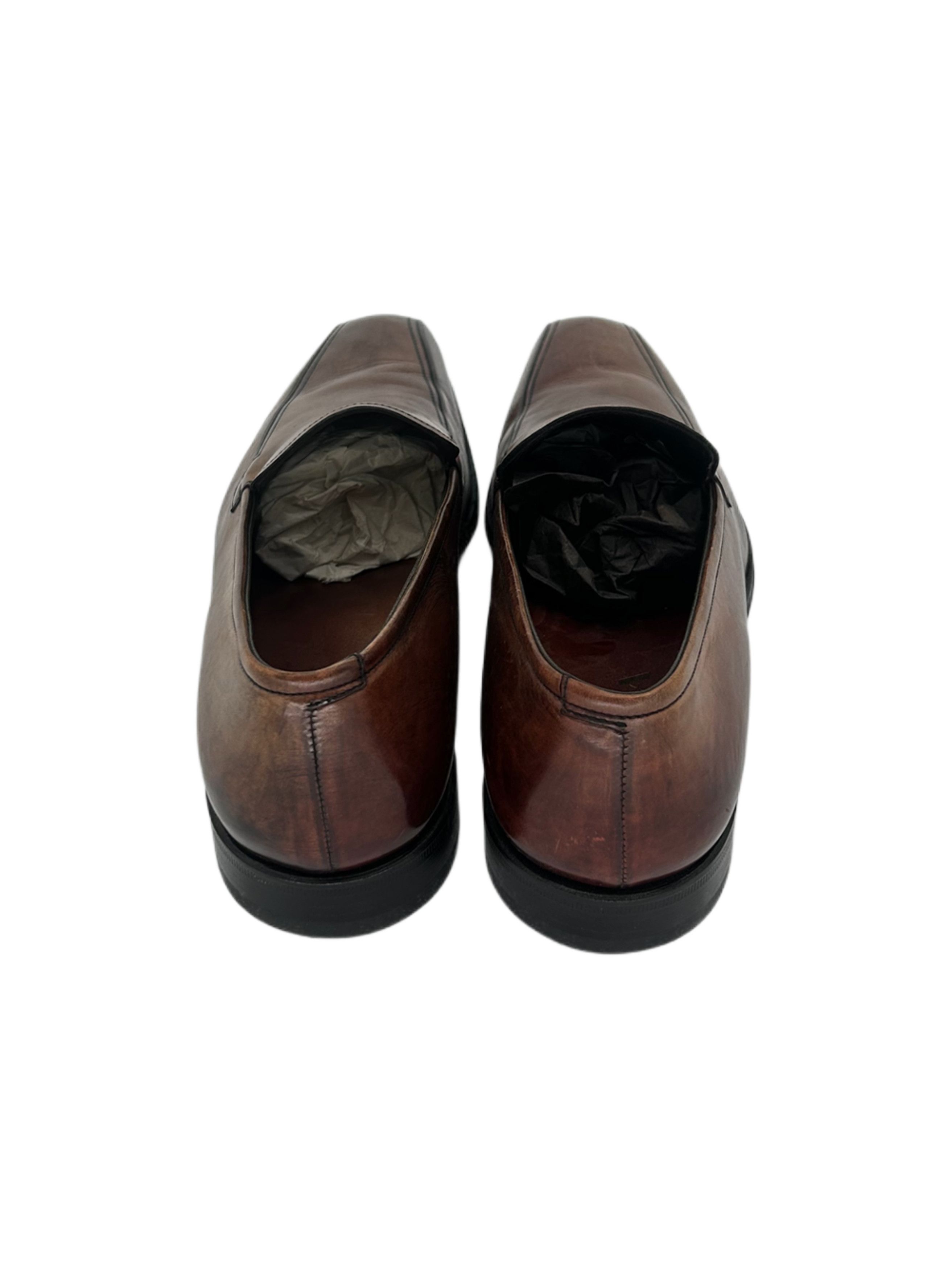 Prada Prada Burgundy Hi - Shine Leather Loafer Shoes Size US 7 / EU 40 - 4 Thumbnail