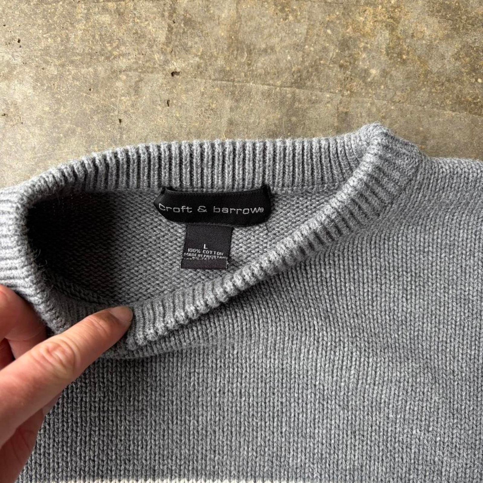 Croft & Barrow 2000s striped knit sweater Size US L / EU 52-54 / 3 - 3 Thumbnail