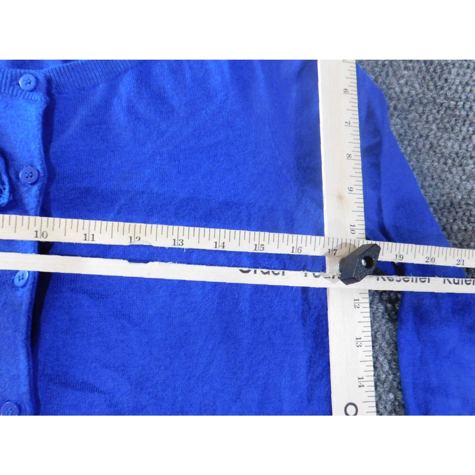 Jones New York Jones New York Cardigan Sweater Womens Medium Blue Sport Knit Open-Knit Round Neck Pullover Cotton Rayon Classic Logo Size M / US 6-8 / IT 42-44 - 5 Thumbnail