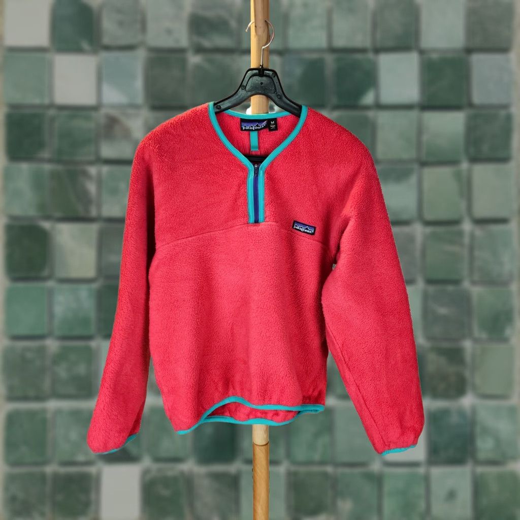Patagonia VINTAGE PatagoniA PINK FLEECE PULLOVER SHIRT WOMEN'S SMALL MADE IN USA Size S / US 4 / IT 40 - 1 Thumbnail