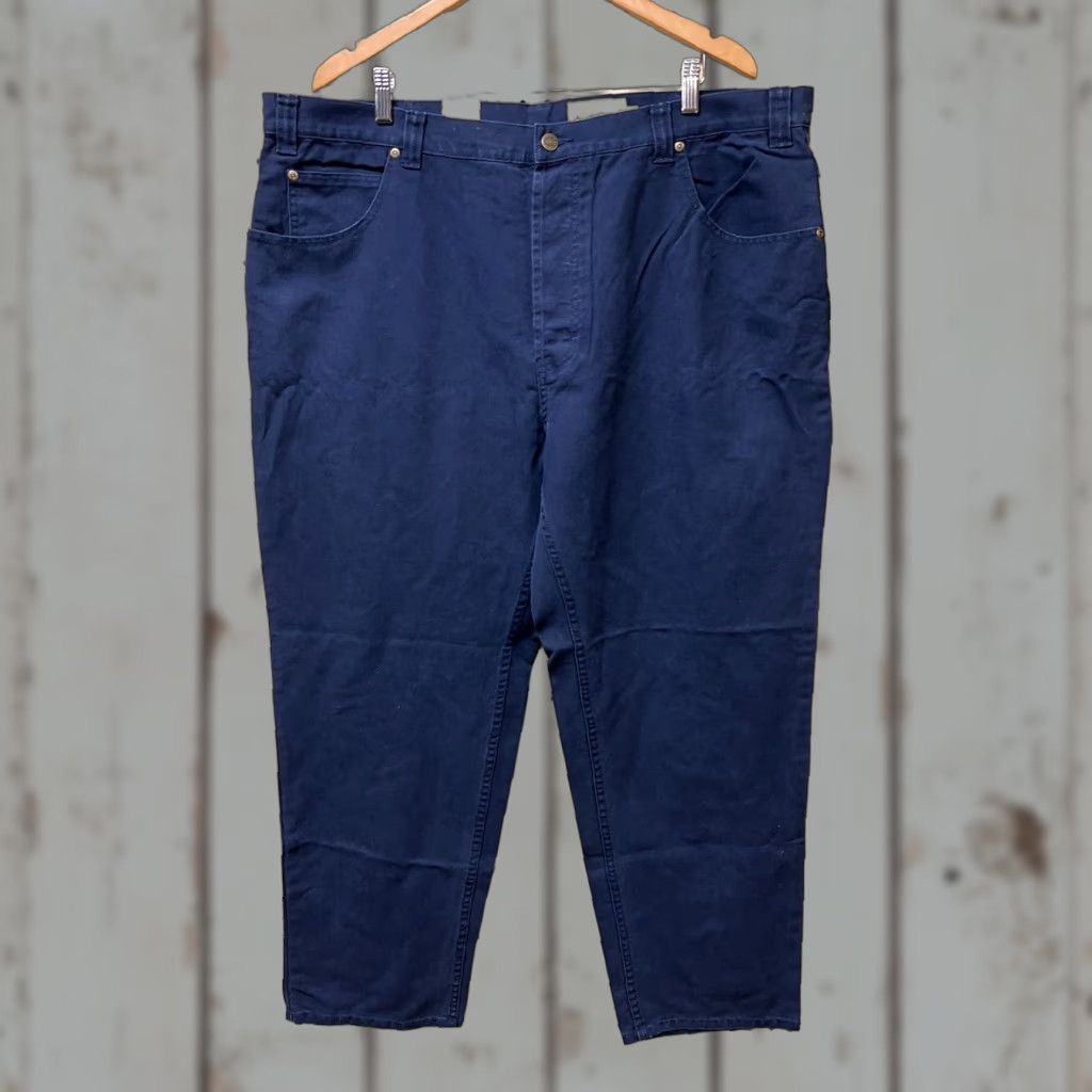 Eddie Bauer Eddie Bauer Pants Men Flat Front Tapered Leg Chino 44x30 Blue Knit Cotton Blend Regular Slim Relaxed Inseam 30 Mens Size 44x30 Size US 44 / EU 60 - 1 Thumbnail