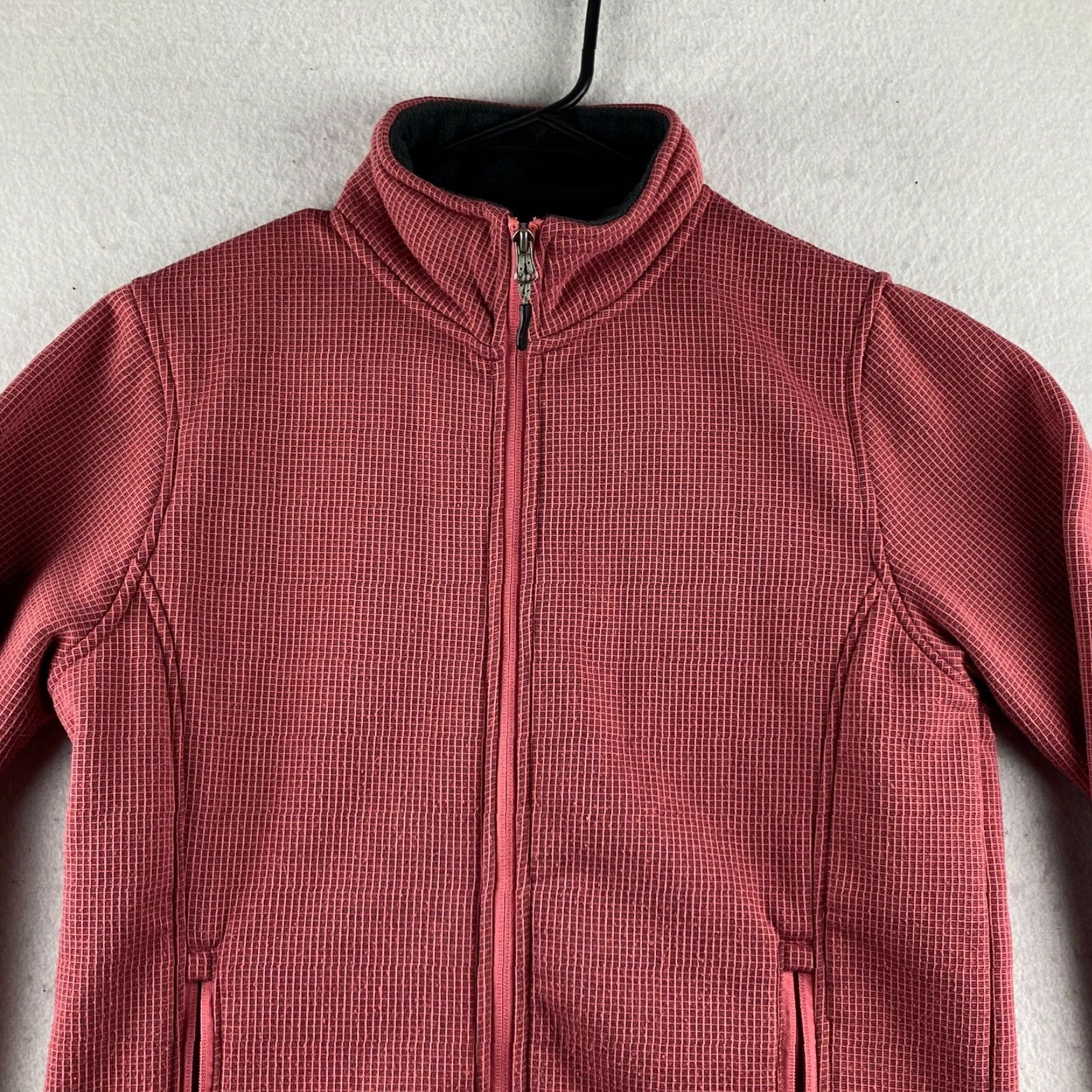 Vintage 10,000 ft Above Sea Level Red Full Zip Sweater Women M Medium Check Pattern Fleece High Collar Size M / US 6-8 / IT 42-44 - 2 Thumbnail
