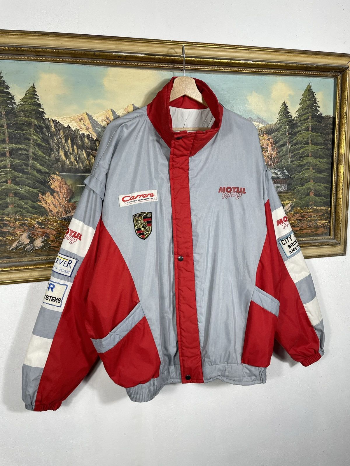 Porsche Design × Vintage Porsche Carrera Vintage Y2k Bomber Jacket Motor NascarRacing Size US XL / EU 56 / 4 - 3 Thumbnail