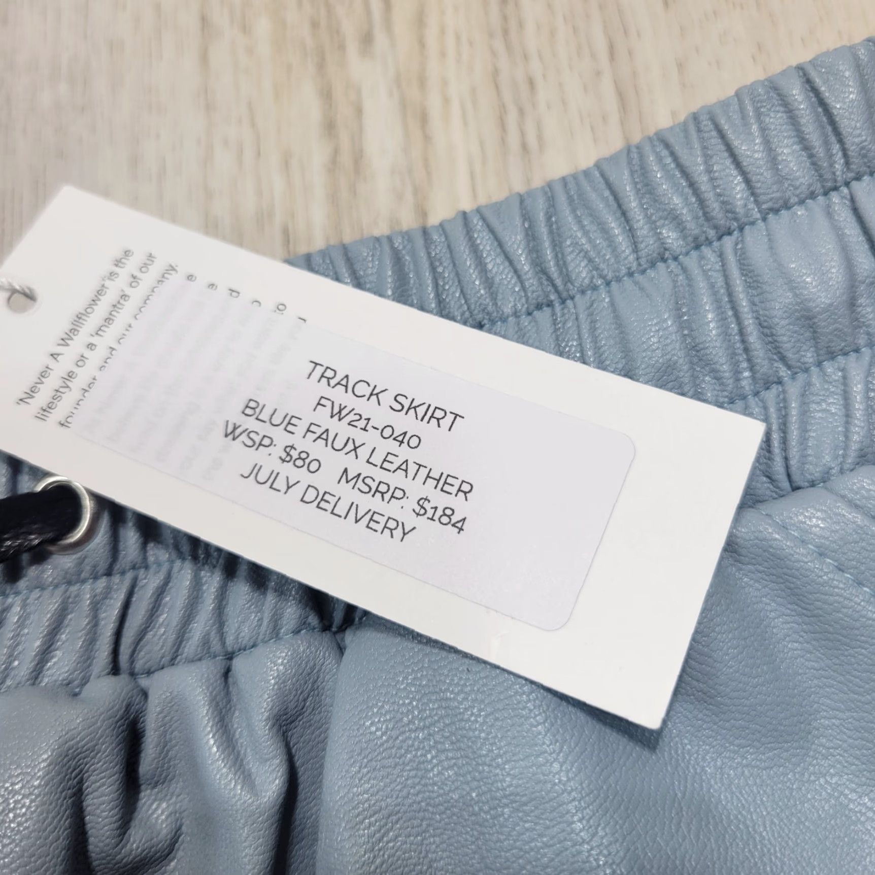 Vintage Never A Wallflower Skirt Mini Blue Faux Leather XS Size 26" / US 2 / IT 38 - 4 Thumbnail