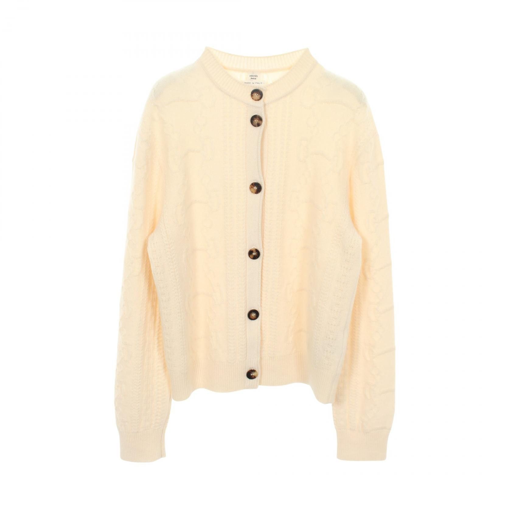 Hermes Hermes Hermes LA PROMENADE DU MATIN Wool Cashmere Cardigan Textile Tops DUTY FREE for USA Size ONE SIZE - 1 Thumbnail