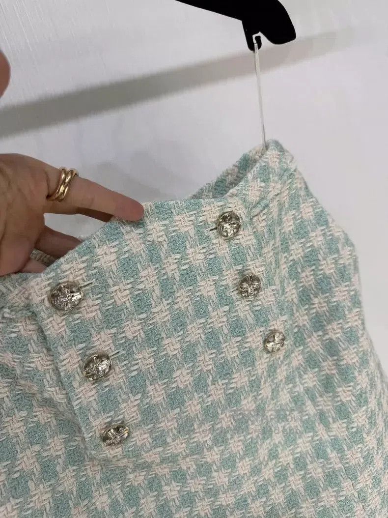 Chanel Chanel 23S mint double-breasted skirt Size 42" / US 20 - 2 Thumbnail