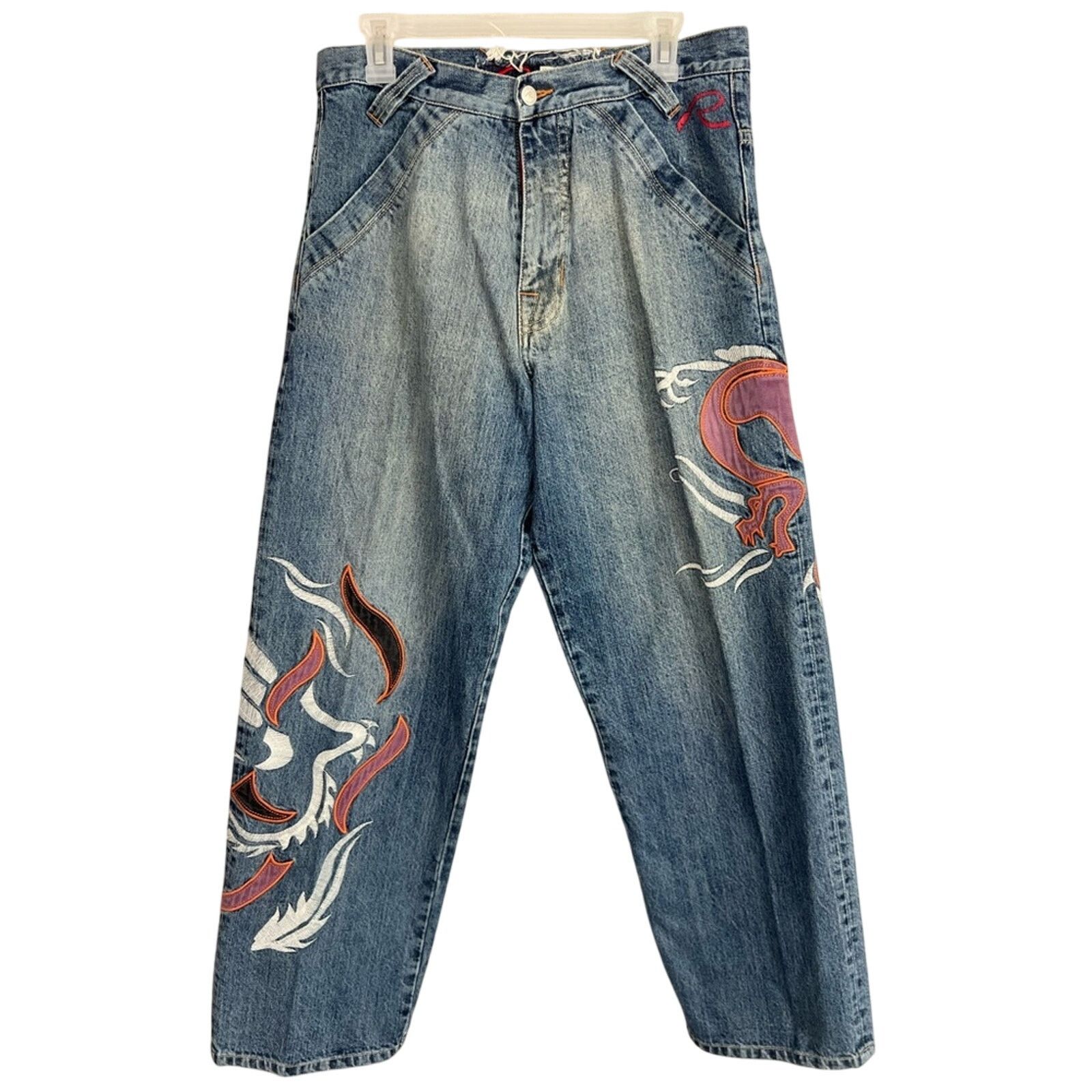 Request Jeans Vintage Request Jeans Men 28x31 Embroidered Y2K Skater RARE Size US 28 / EU 44 - 2 Thumbnail