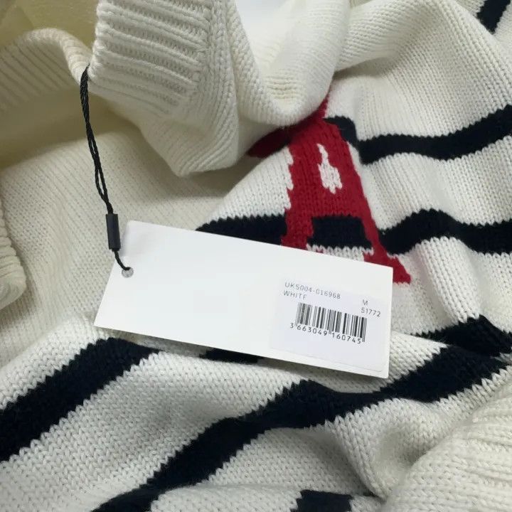 AMI AMIPARIS Heart Logo Striped Knit Sweater -2507 Size US M / EU 48-50 / 2 - 2 Thumbnail