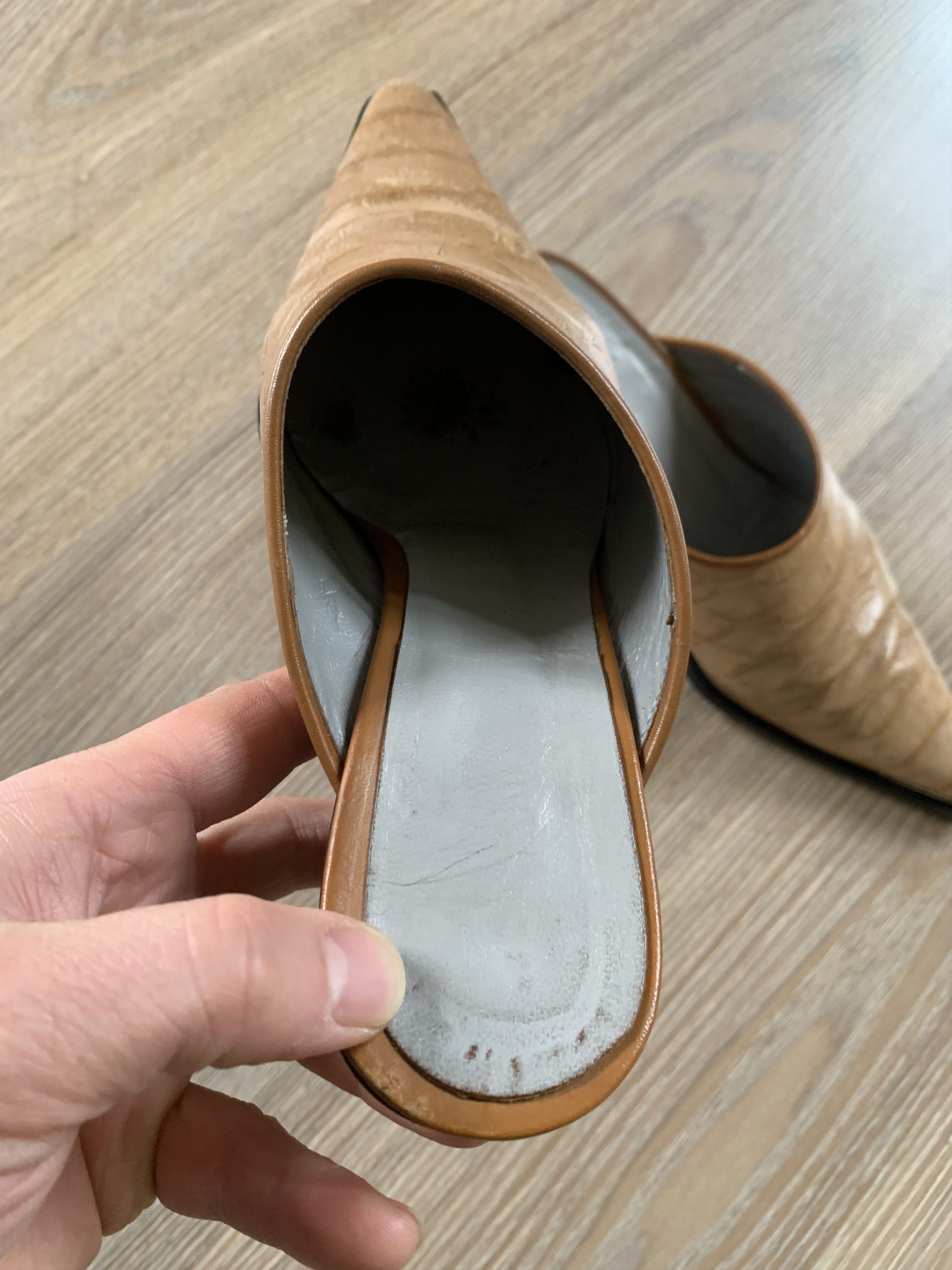 Handmade Women's Italian Leather Crocodile Alligator Skin Mule Size US 5 / IT 35 - 9 Thumbnail
