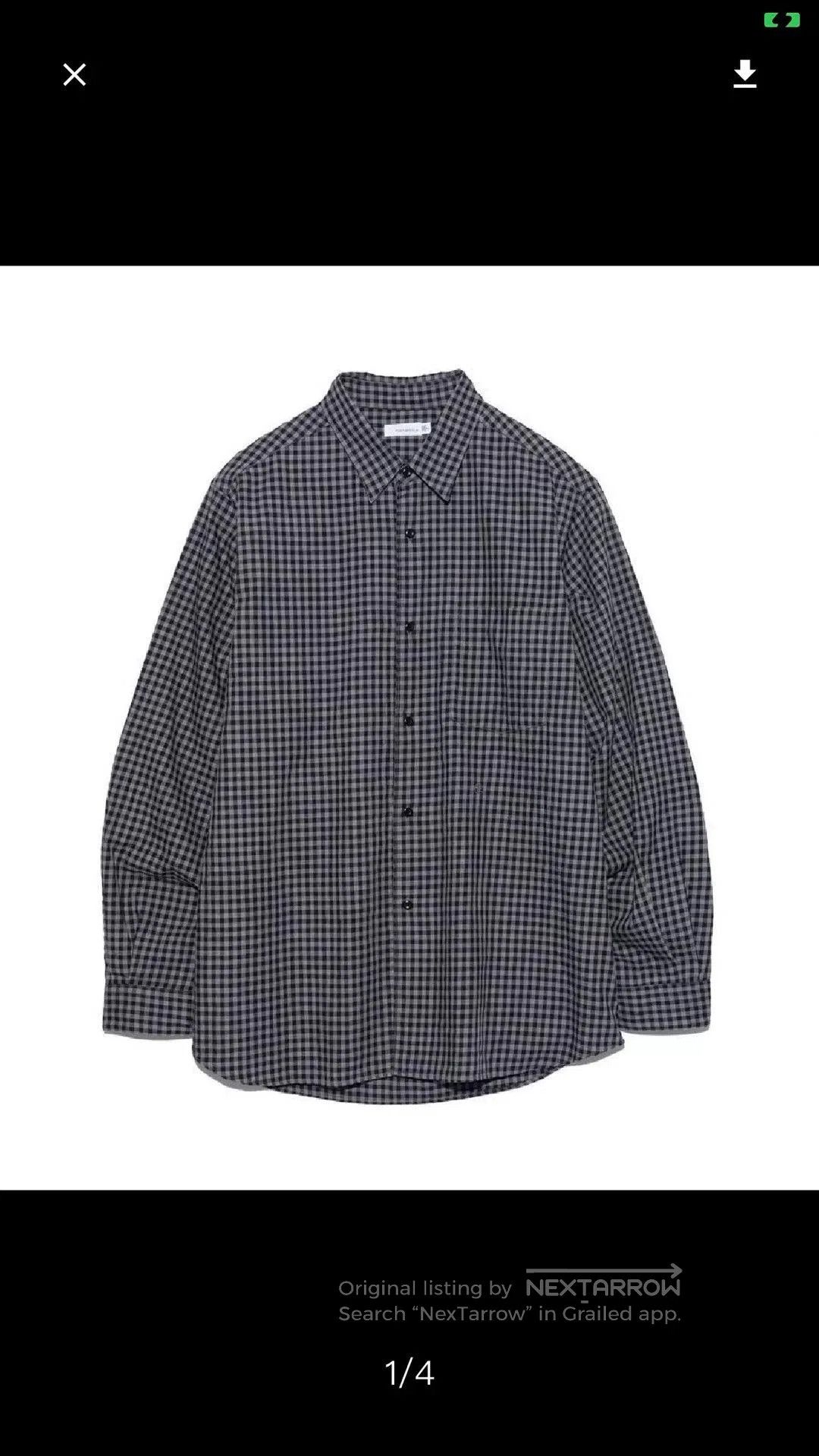 Nanamica New Navy Checkered Shirt for Men. Size US L / EU 52-54 / 3 - 8 Thumbnail