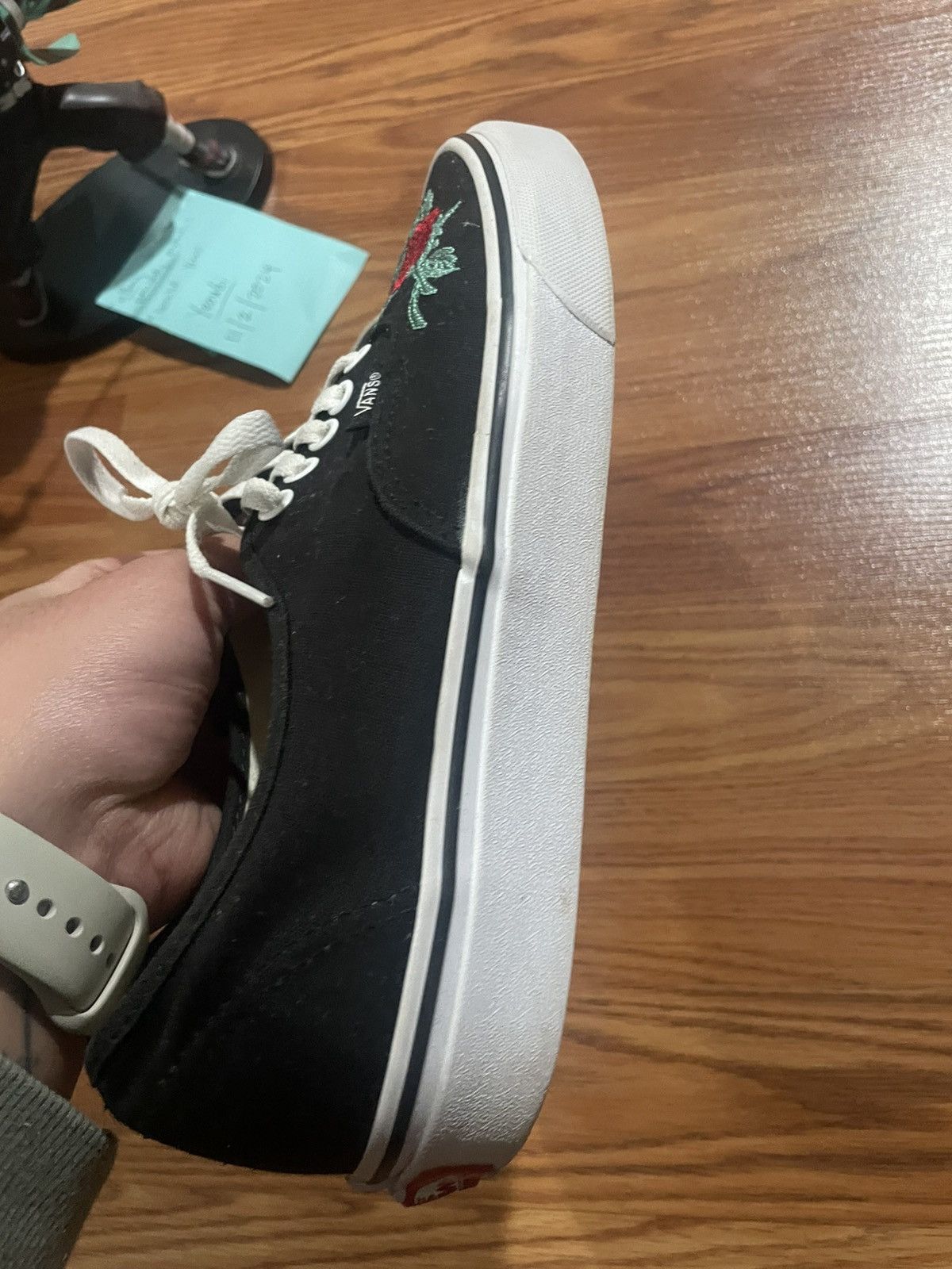Vans Vans Authentic ‘Red Rose Thorns’ Embroidered - Size 8.5 Mens Size US 8.5 / EU 41-42 - 12 Thumbnail