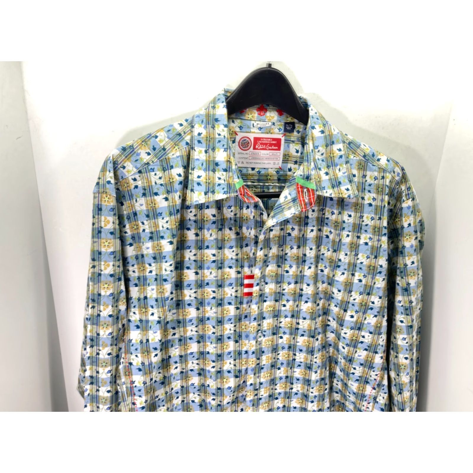 Robert Graham Robert Graham Button Up Shirt Mens XL Multicolor Floral Cotton Long Sleeve Size US XL / EU 56 / 4 - 4 Thumbnail