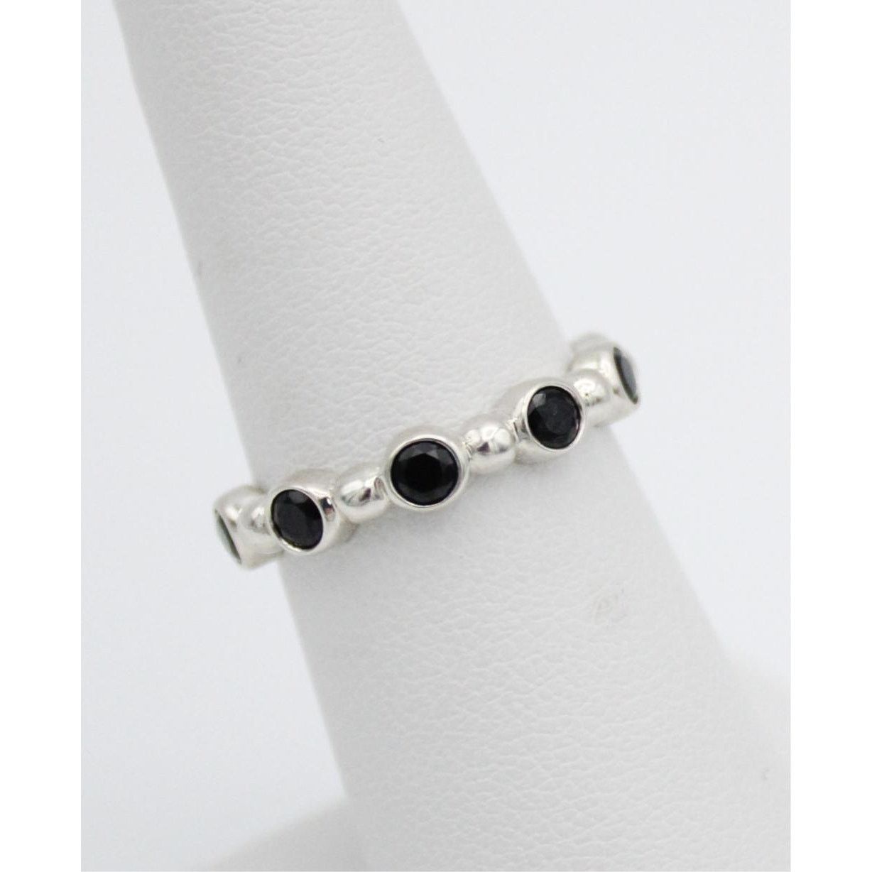 Tiffany & Co. TIFFANY & CO Sterling Silver Ziegfeld Black Spinel Band Ring Size ONE SIZE - 3 Thumbnail