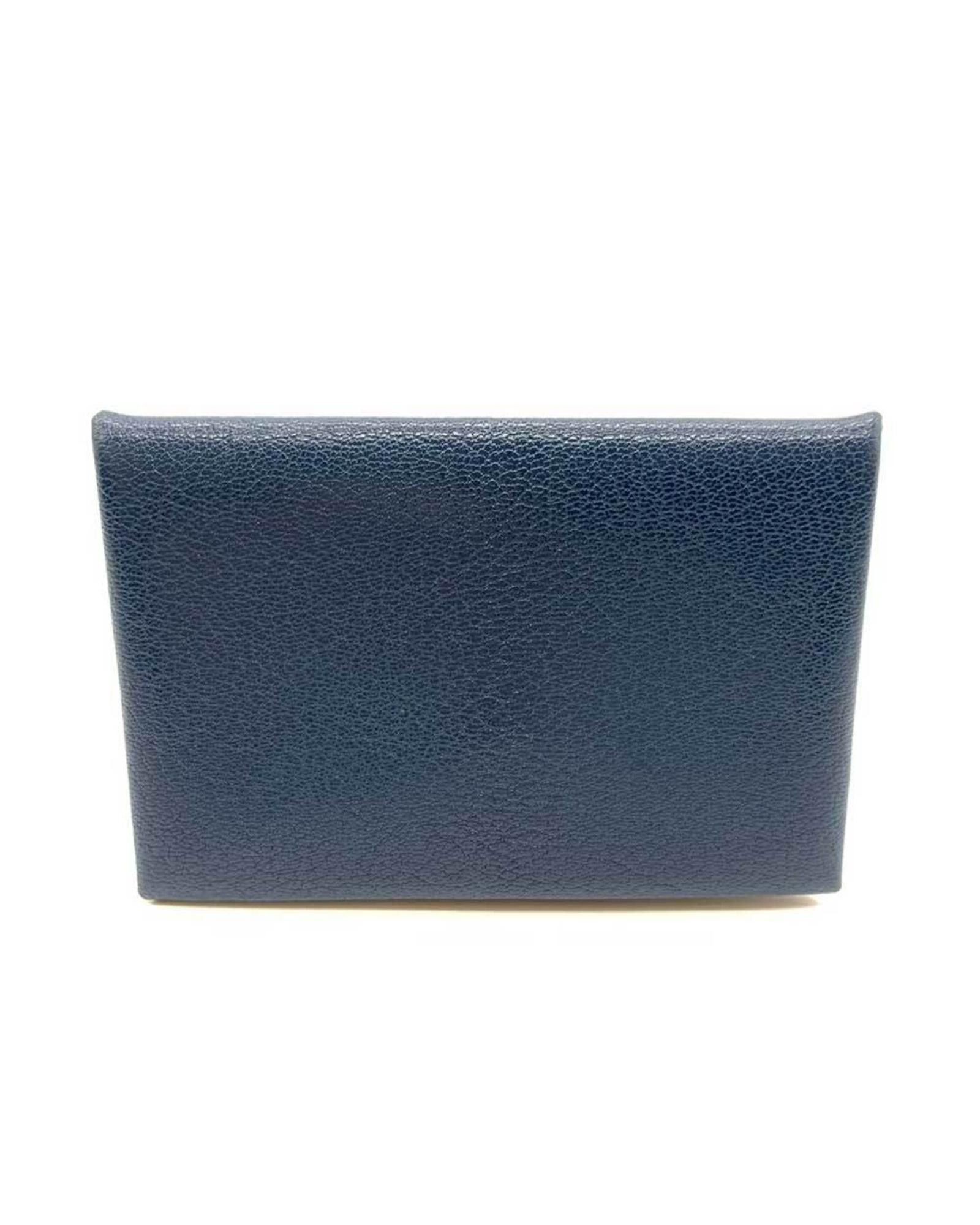 image of Hermes Sophisticated Blue Leather Wallet, Women's