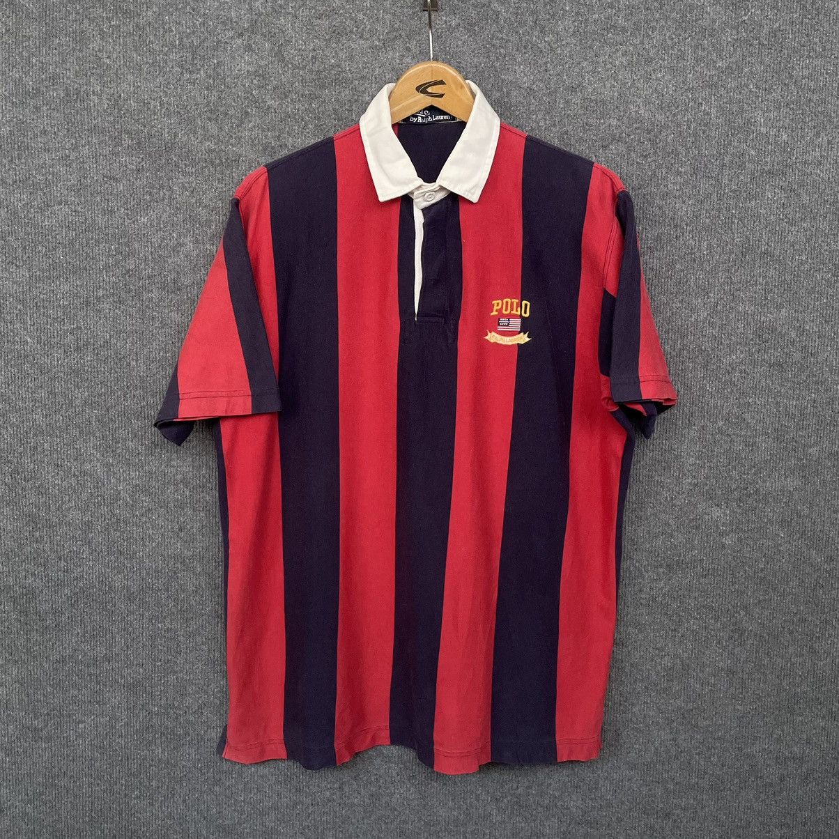 Polo Ralph Lauren × Ralph Lauren × Vintage Vintage Polo Ralph Lauren USA Flag Edition Polo Rugby Size US XL / EU 56 / 4 - 1 Thumbnail