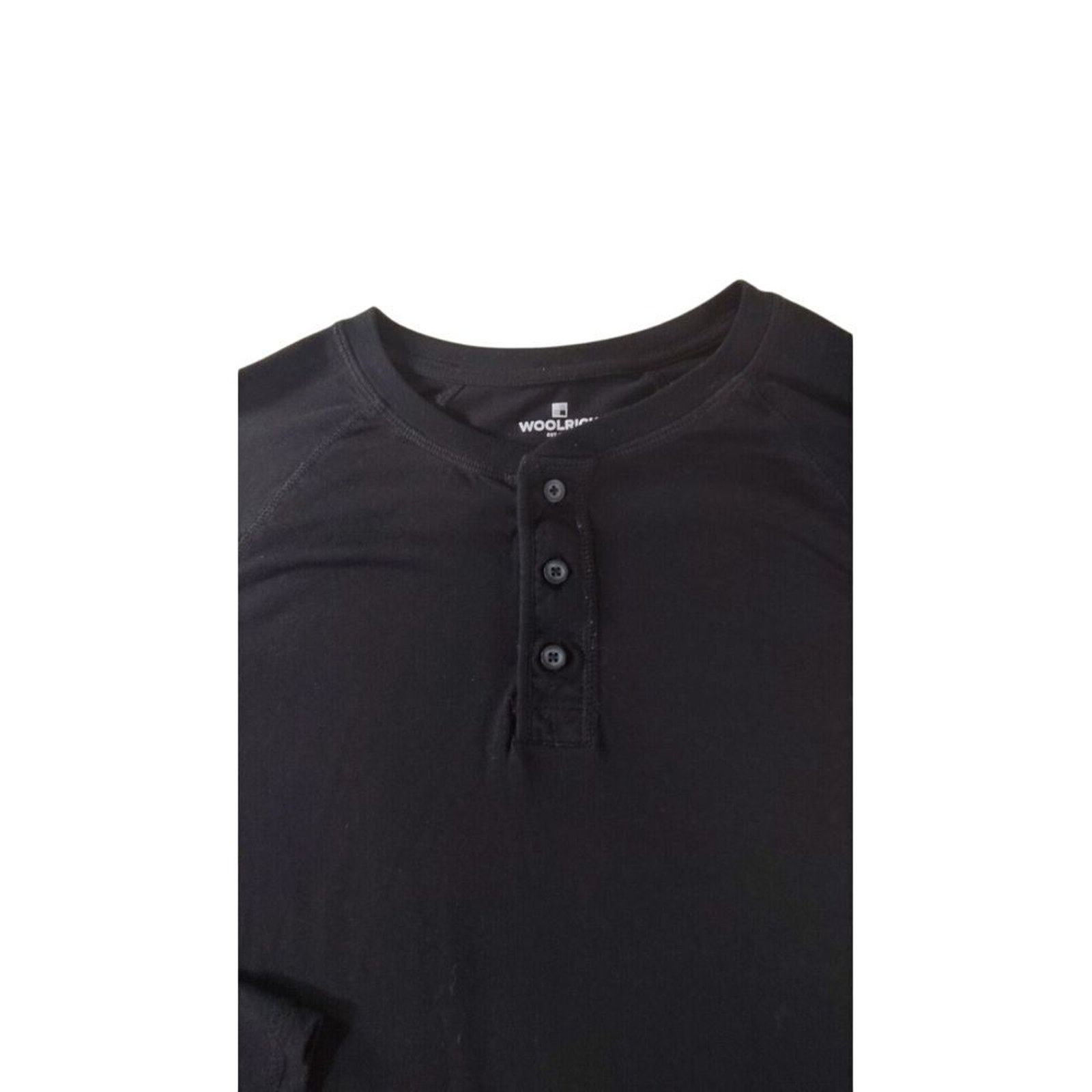 Woolrich Woolen Mills Woolrich Mens Long Sleeve Henley Shirt 3 Button Black Medium Size US M / EU 48-50 / 2 - 6 Thumbnail