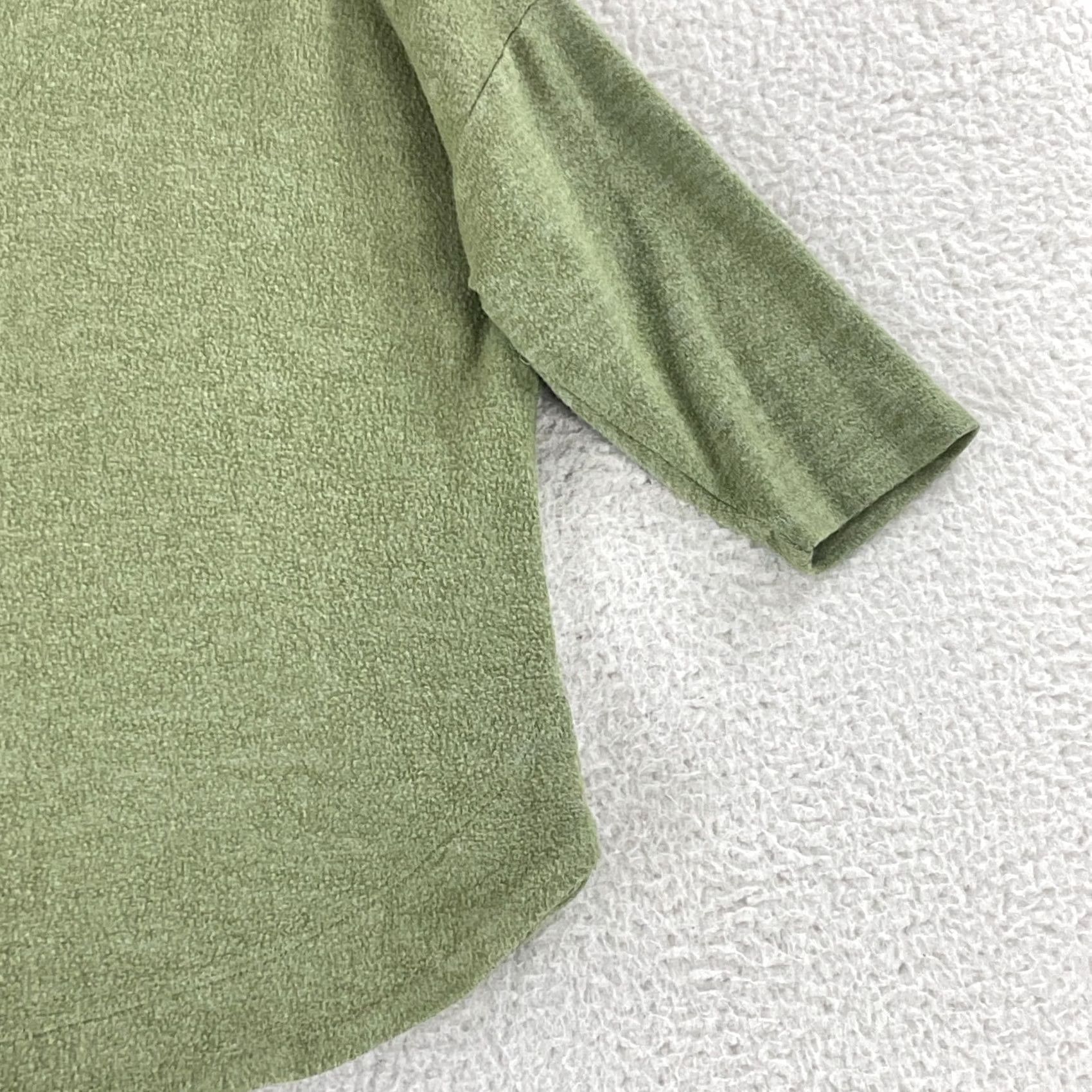 Anthropologie Anthropologie Georgie Shirt Womens XS Green V-Neck 3/4 Sleeve Knit Casual Shirt Size XS / US 0-2 / IT 36-38 - 3 Thumbnail