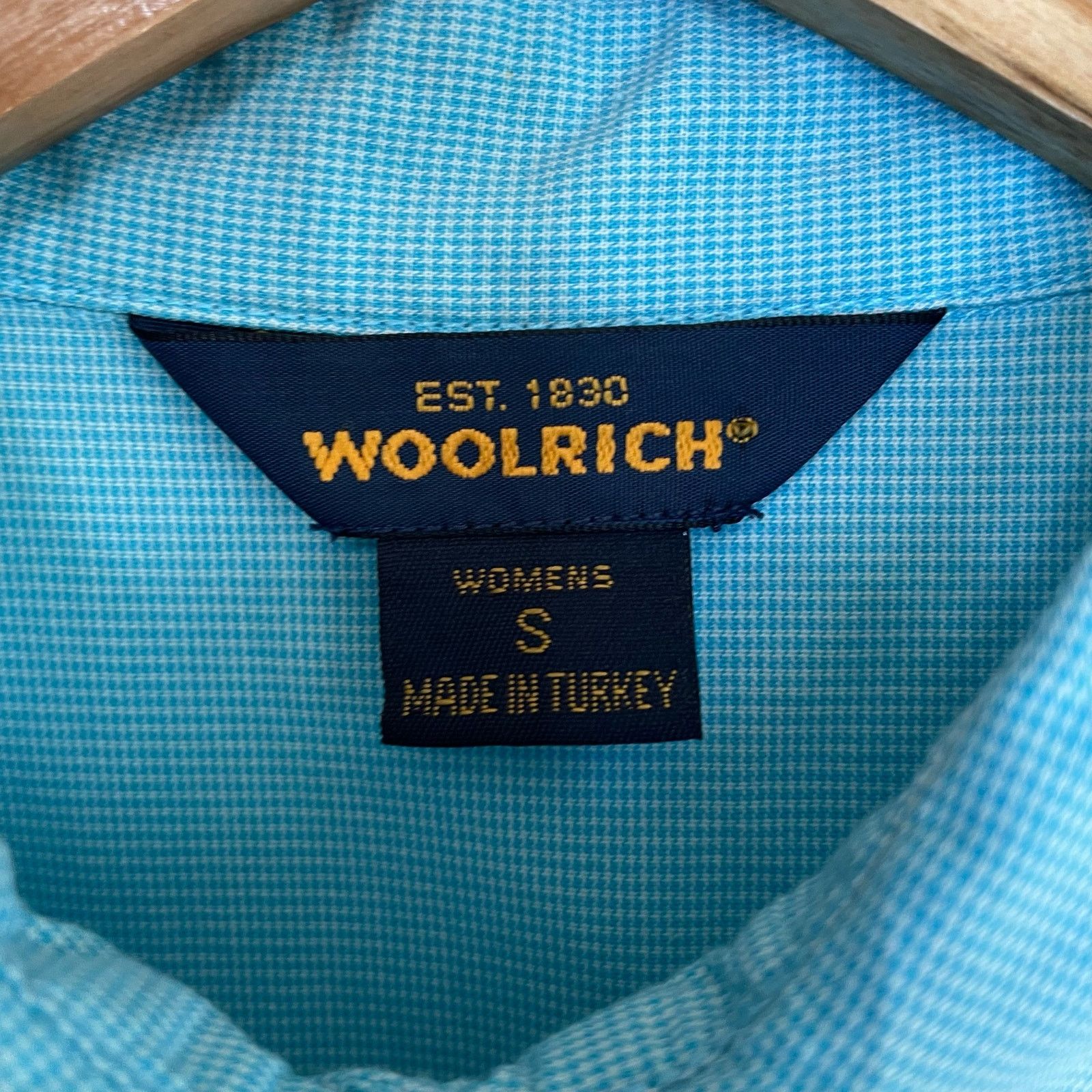 Woolrich Woolen Mills Woolrich Blue Button Up S Womens Collared Short Sleeve Size S / US 4 / IT 40 - 4 Thumbnail