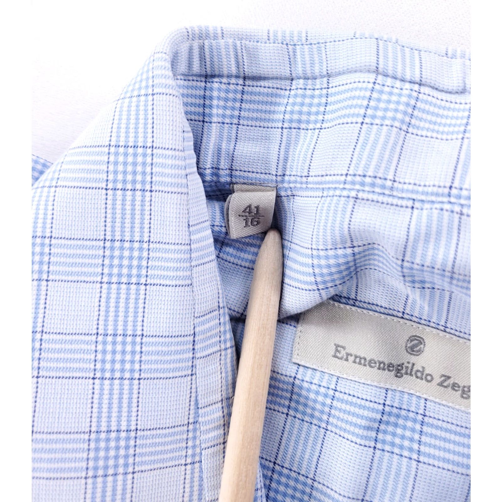 Ermenegildo Zegna VINTAGE Ermenegildo Zegna Blue Check Plaid Button-Up Shirt Long Sleeve Mens 41/16 Blue Plaid Button Up Mens 16 41 16 Size US L / EU 52-54 / 3 - 4 Thumbnail