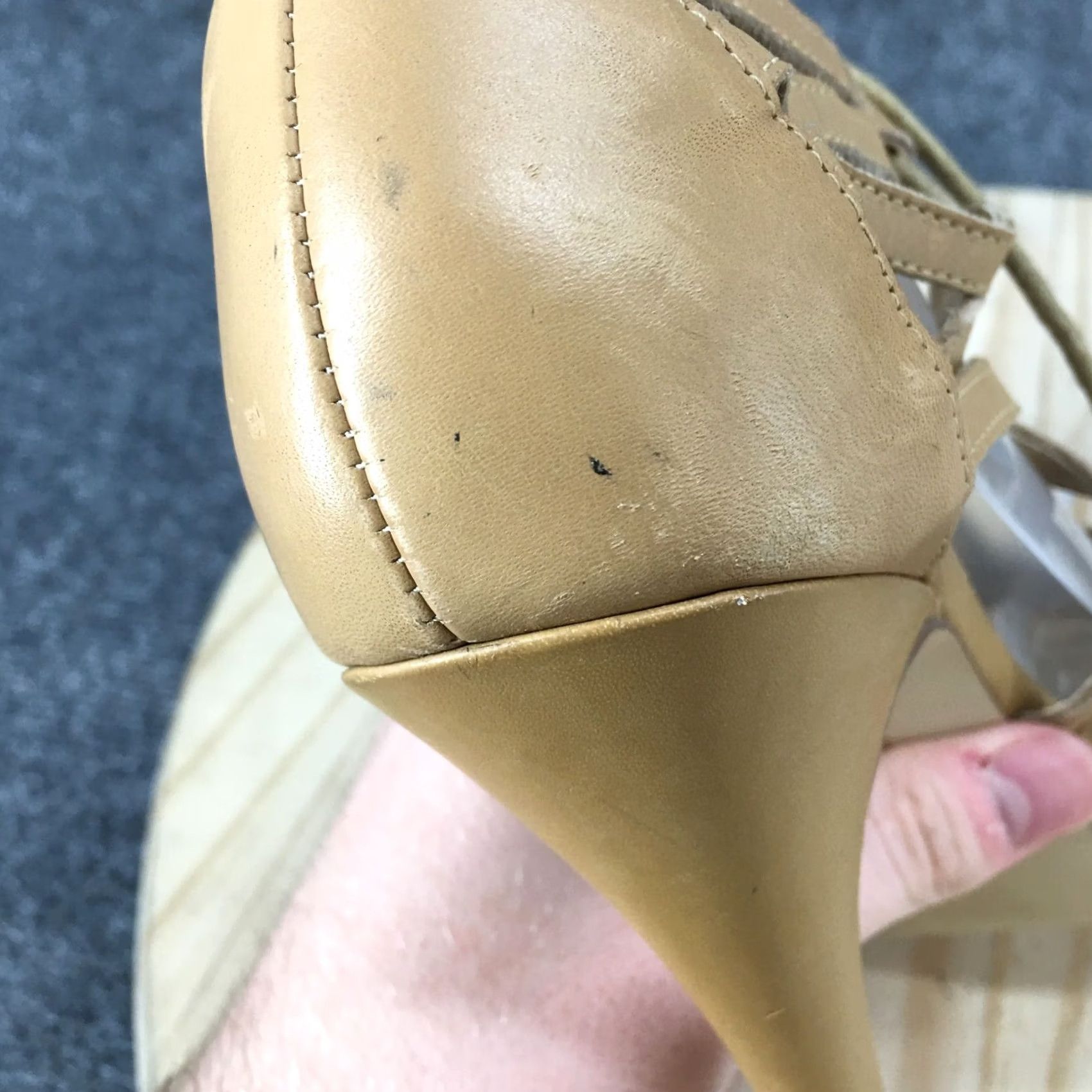 Chinese Laundry Chinese Laundry High Heels Womens 7.5 M Stileto Gladiator Strappy Lace Up Beige Open Toe - 7.5 US Size - 38 EU Size US 8 / IT 38 - 3 Thumbnail