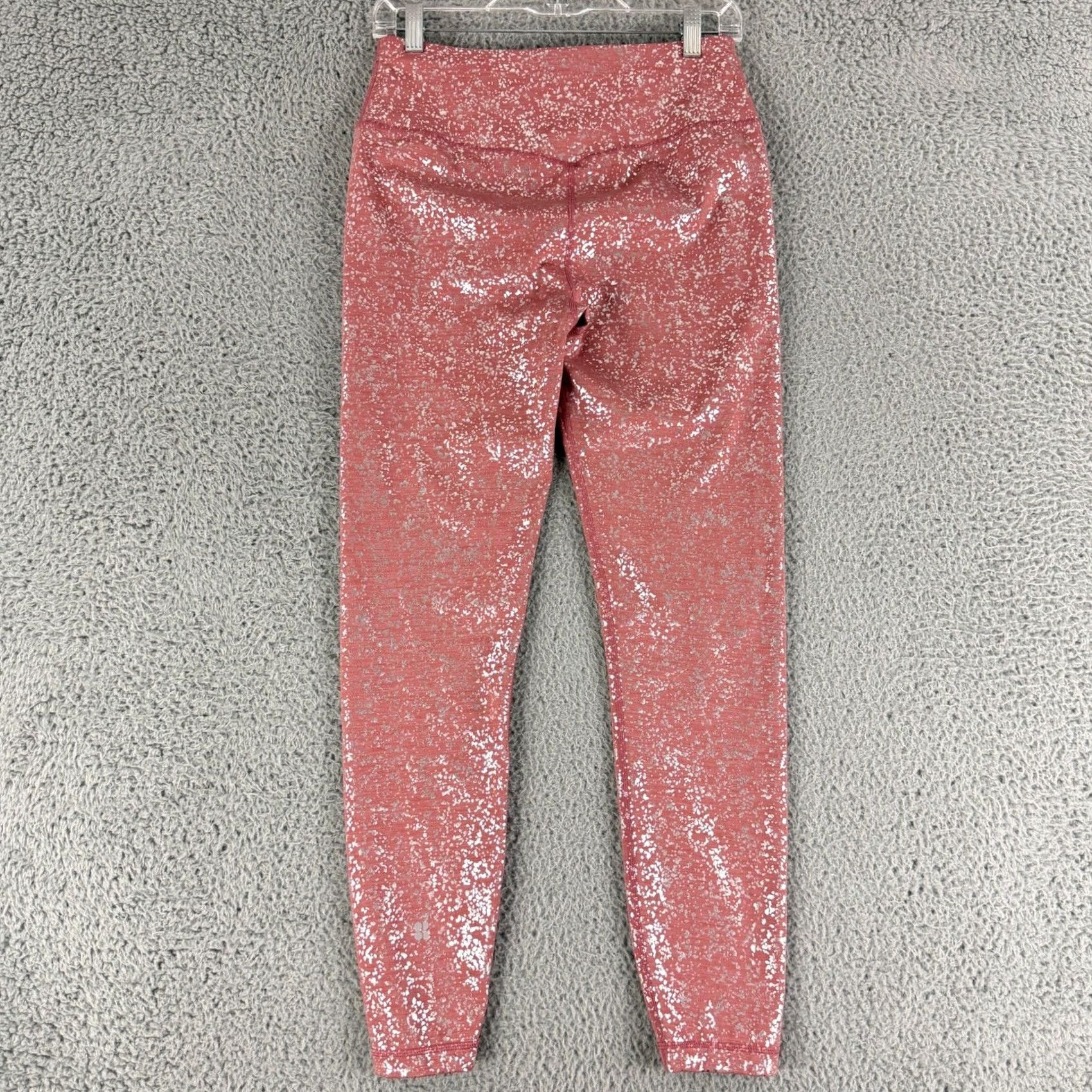 Sweaty Betty Sweaty Betty SB6102 Athletic Leggings Womens M Pink Silver Metallic Foil Size 27" / US 4 / IT 40 - 7 Thumbnail