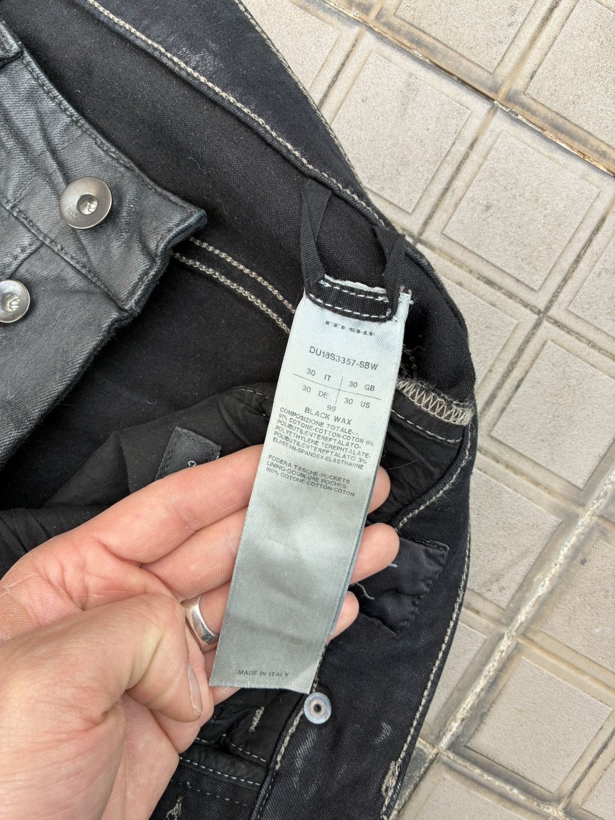 Rick Owens Rick Owens DRKSHDW Collapse Cut Waxed Jeans Size US 30 / EU 46 - 9 Thumbnail