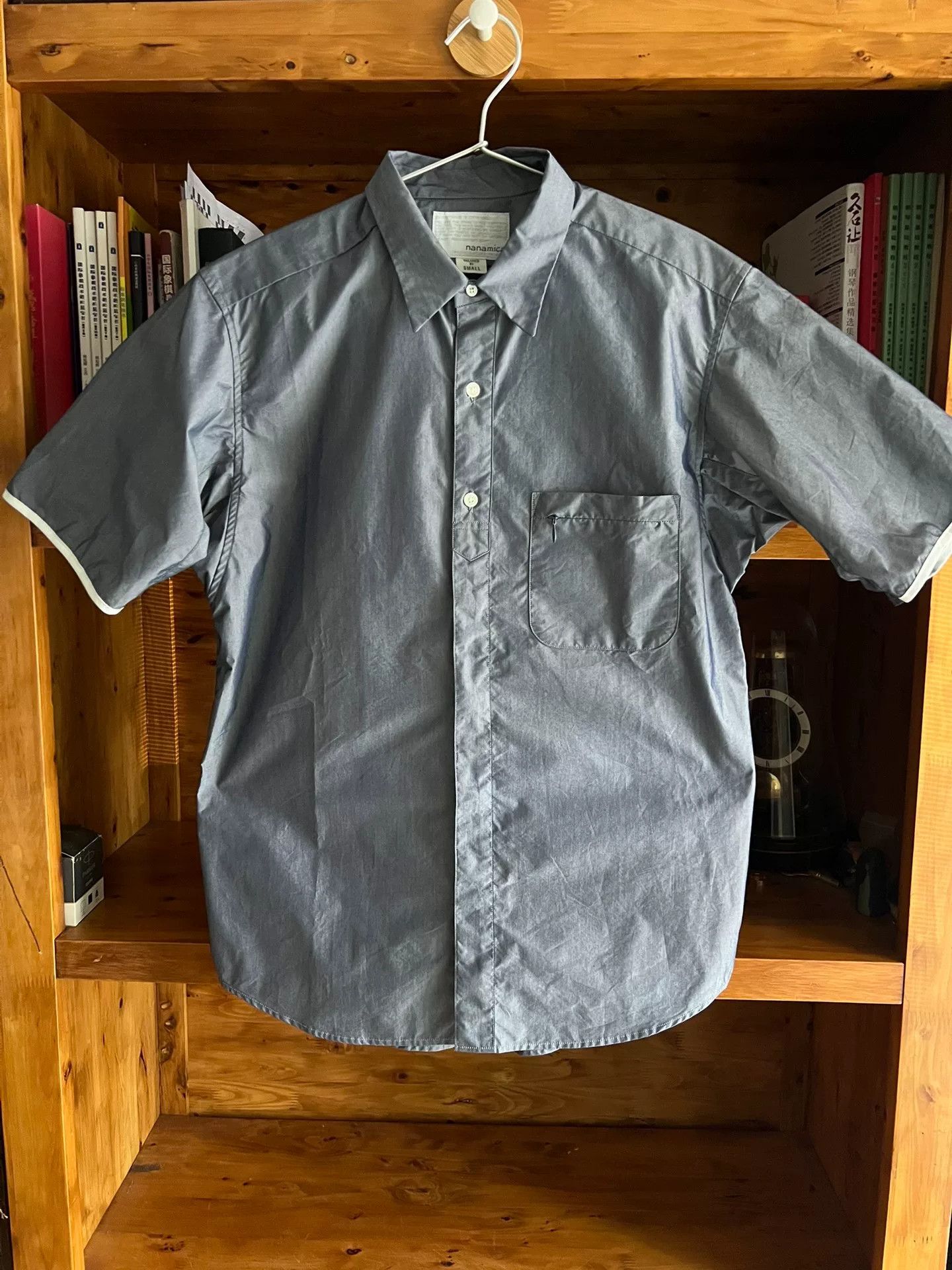 Nanamica gray blue short sleeve shirt for summer Size US S / EU 44-46 / 1 - 1 Thumbnail