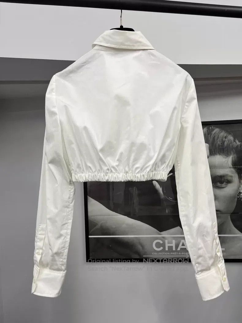 Prada Prada White short long-sleeved shirt Size XS / US 0-2 / IT 36-38 - 3 Thumbnail