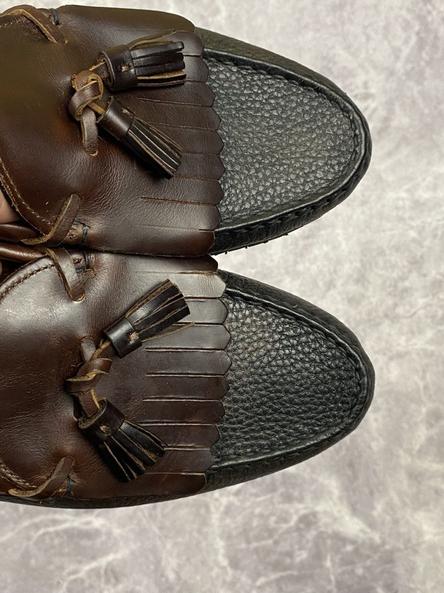 Allen Edmonds Allen Edmonds Nashua Tassel Kiltie Black/Brown Loafers Sz:11 Size US 11 / EU 44 - 6 Thumbnail