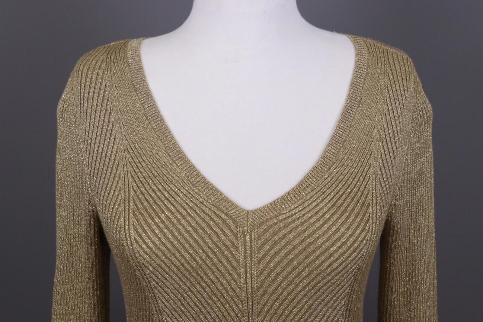 Lauren Ralph Lauren Lauren Ralph Lauren Brown Ribbed V-Neck Knit Sweater Size S Size S / US 4 / IT 40 - 4 Thumbnail