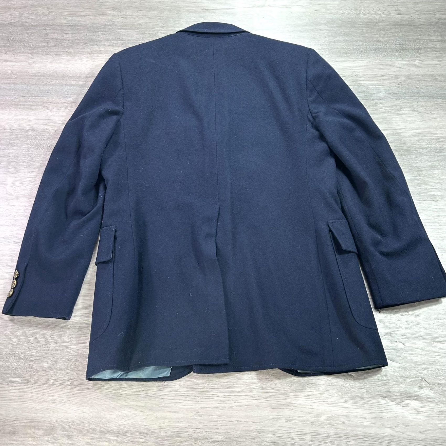 Vintage VTG Derby of San Francisco Blazer Mens 40 Wool Gold Button Sport Coat Classic Navy Blue 2 Piece Notch Lapel Two-Button Cuff Three-Button Vintage Size 40R - 2 Thumbnail