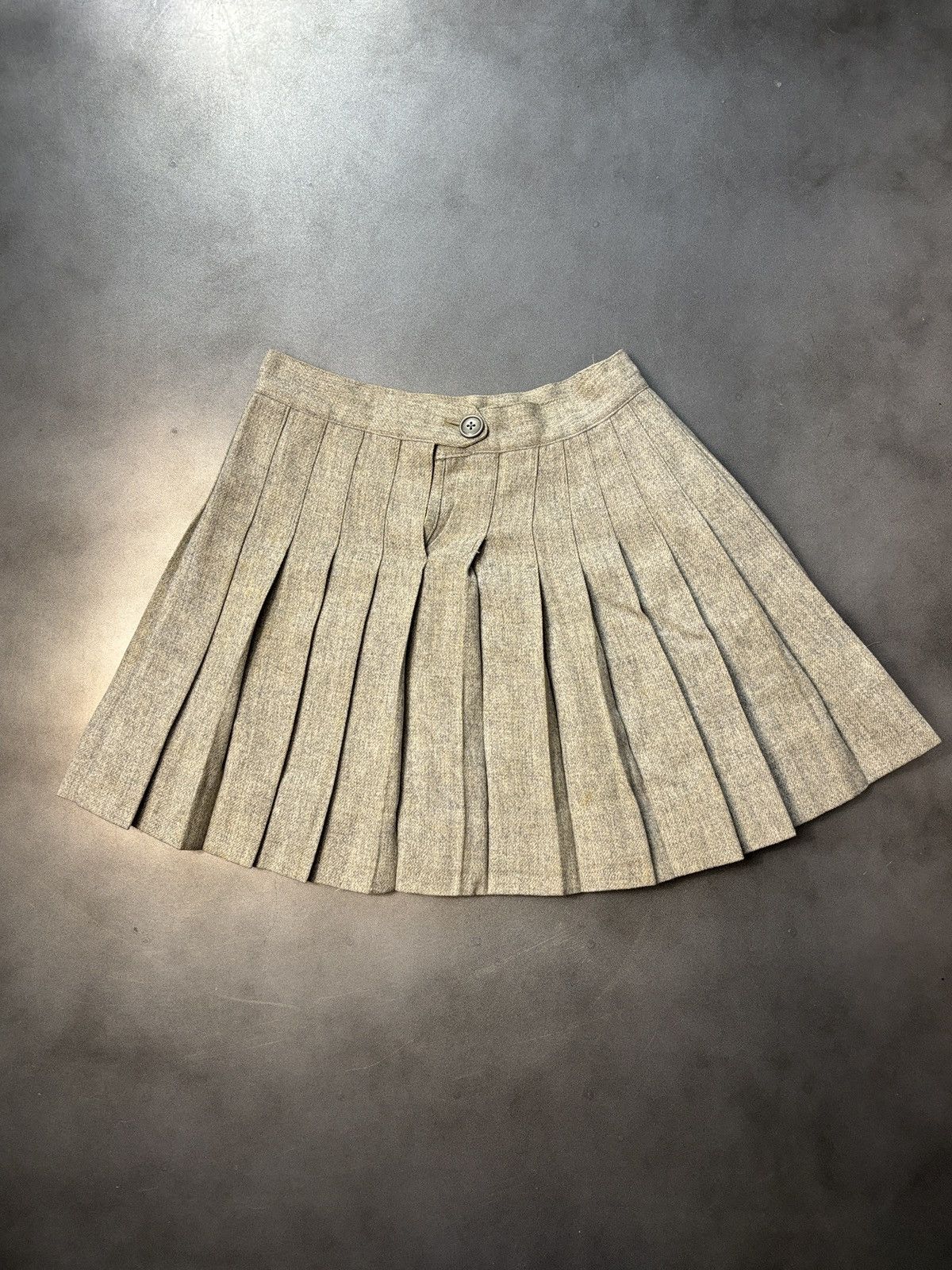 Pringle Of Scotland × Vintage 1960s Vintage Pleated Mini Skirt School Uniform Worsted Wool Size 22" - 14 Thumbnail