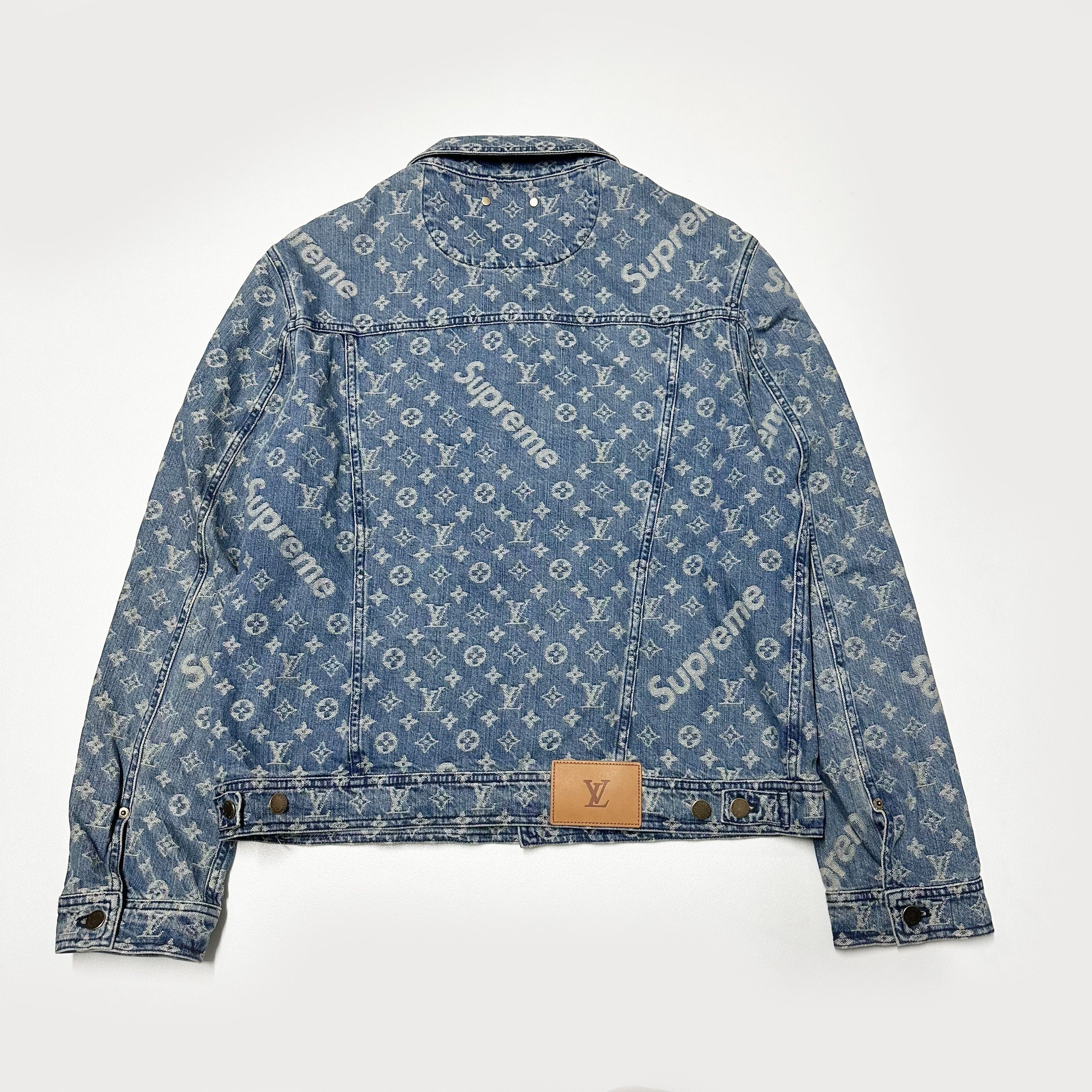 Louis Vuitton × Supreme Louis vuitton Supreme 54 mens monogram denim trucker jacket Size US L / EU 52-54 / 3 - 3 Thumbnail