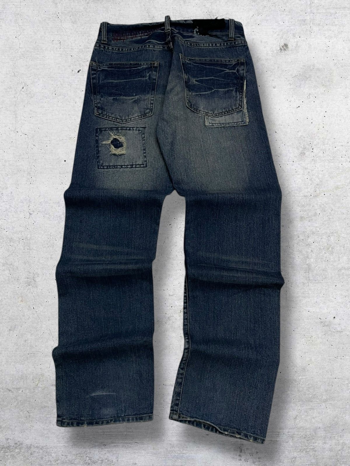 LOWBOX JAPAN LOWBOX DISTRESSED RIPPED PATCHWORK 90S JAPAN DESIGNER Size US 29 - 8 Thumbnail